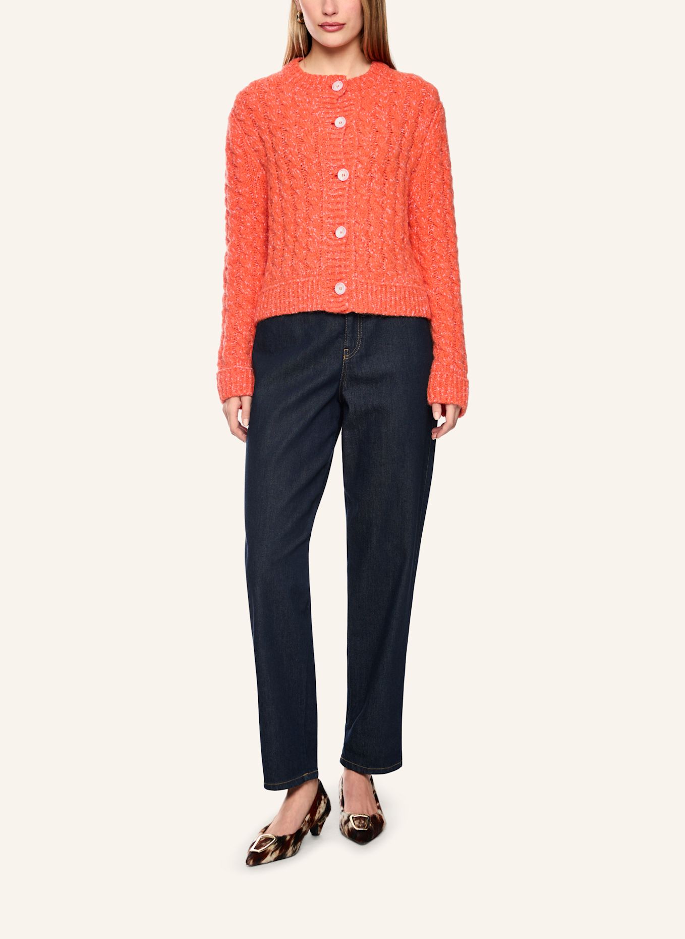 MARC CAIN Cardigan: ORANGE
