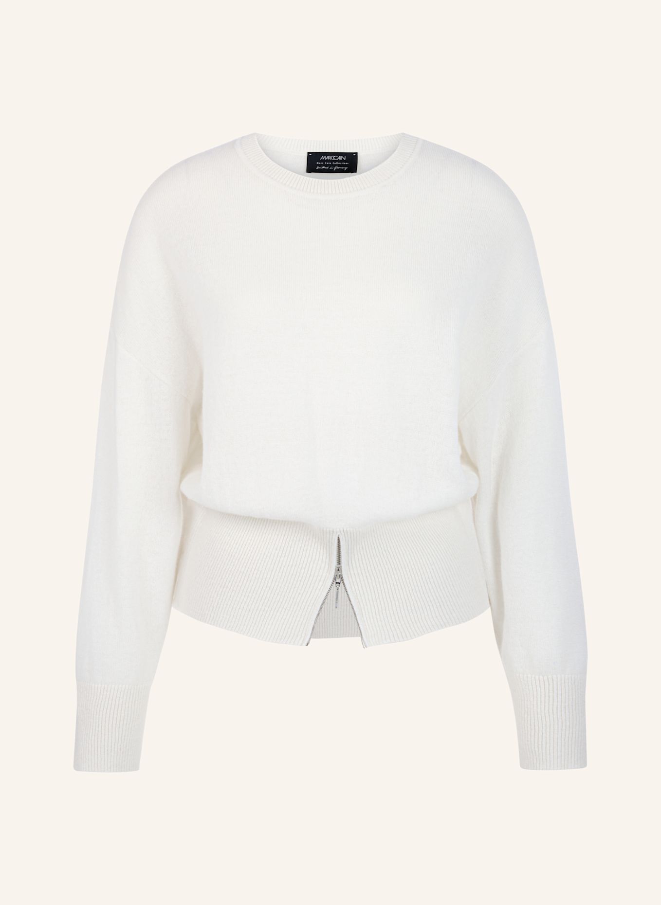 MARC CAIN Pullover: WEISS / CREME