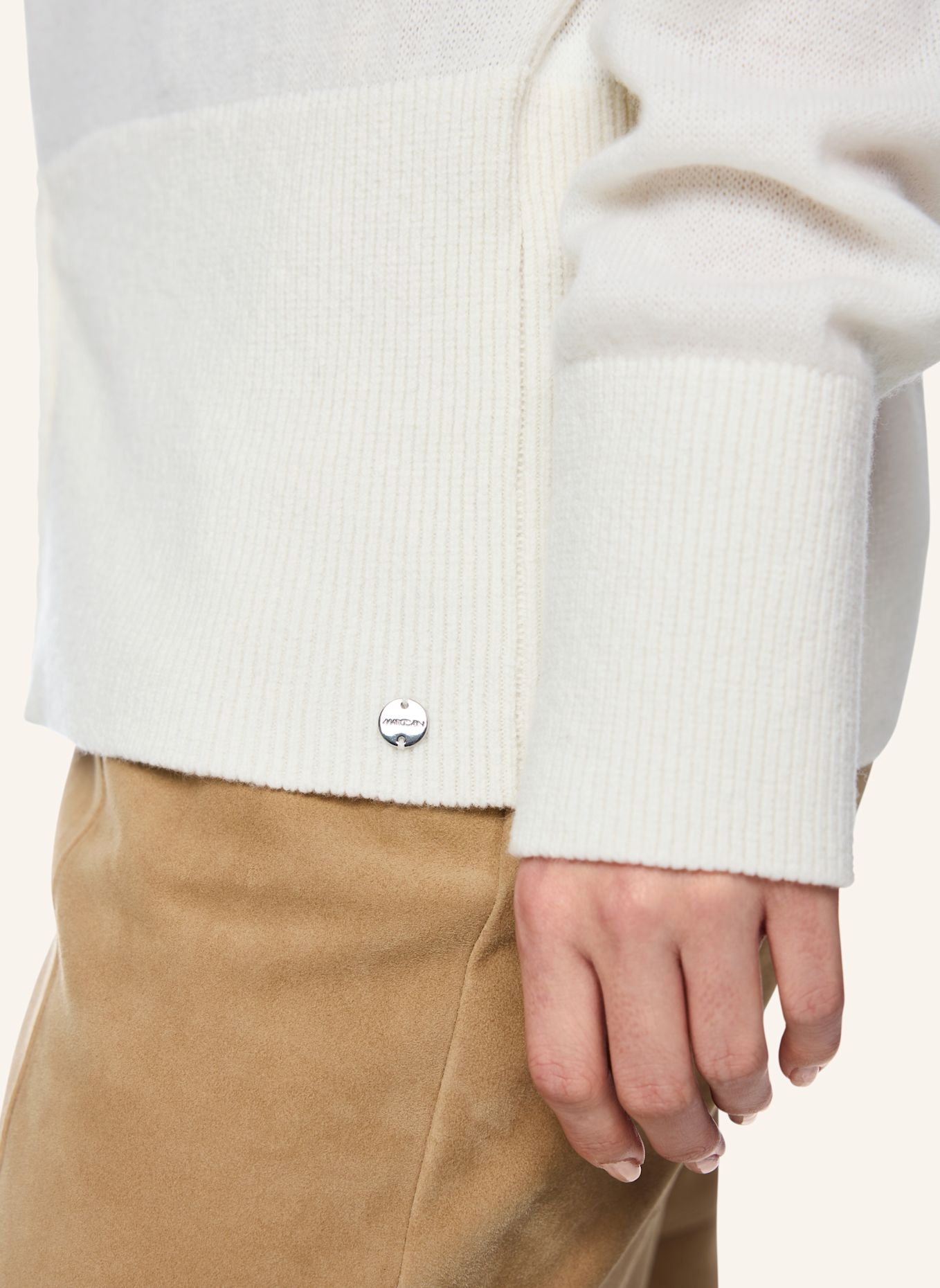 MARC CAIN Pullover: WEISS / CREME