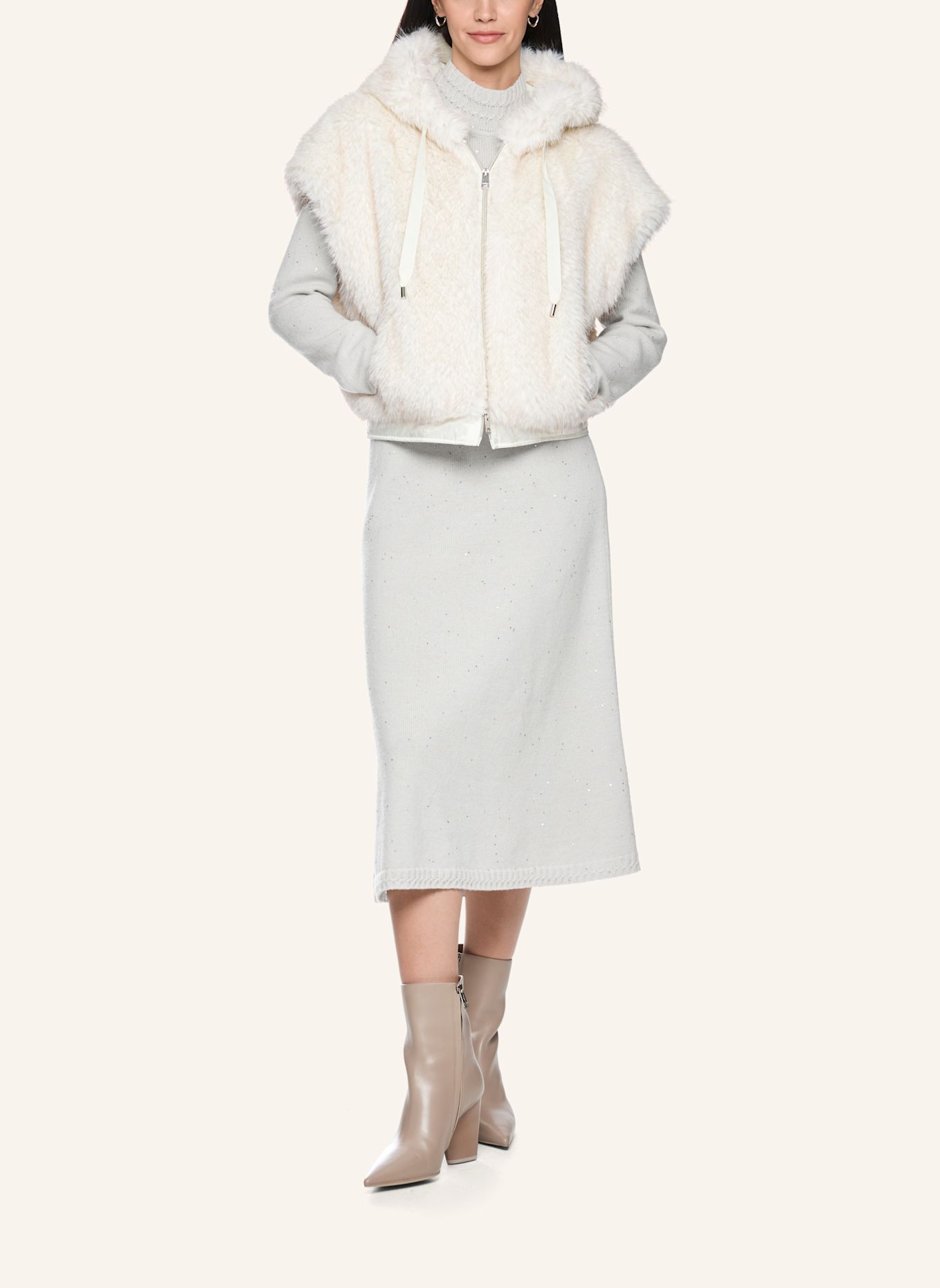 MARC CAIN Weste: WEISS / CREME