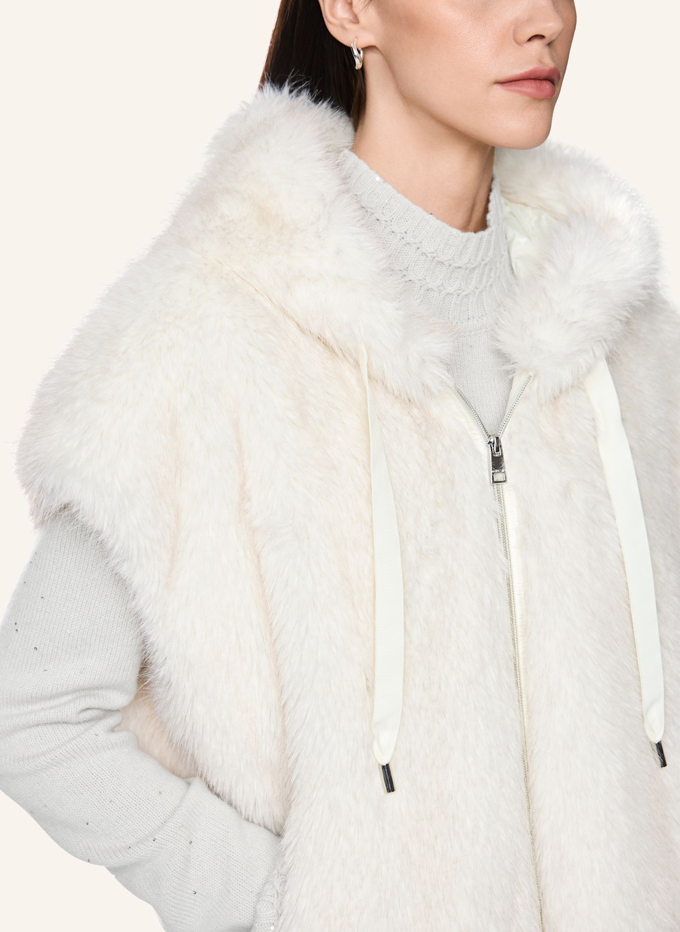 MARC CAIN Weste: WEISS / CREME