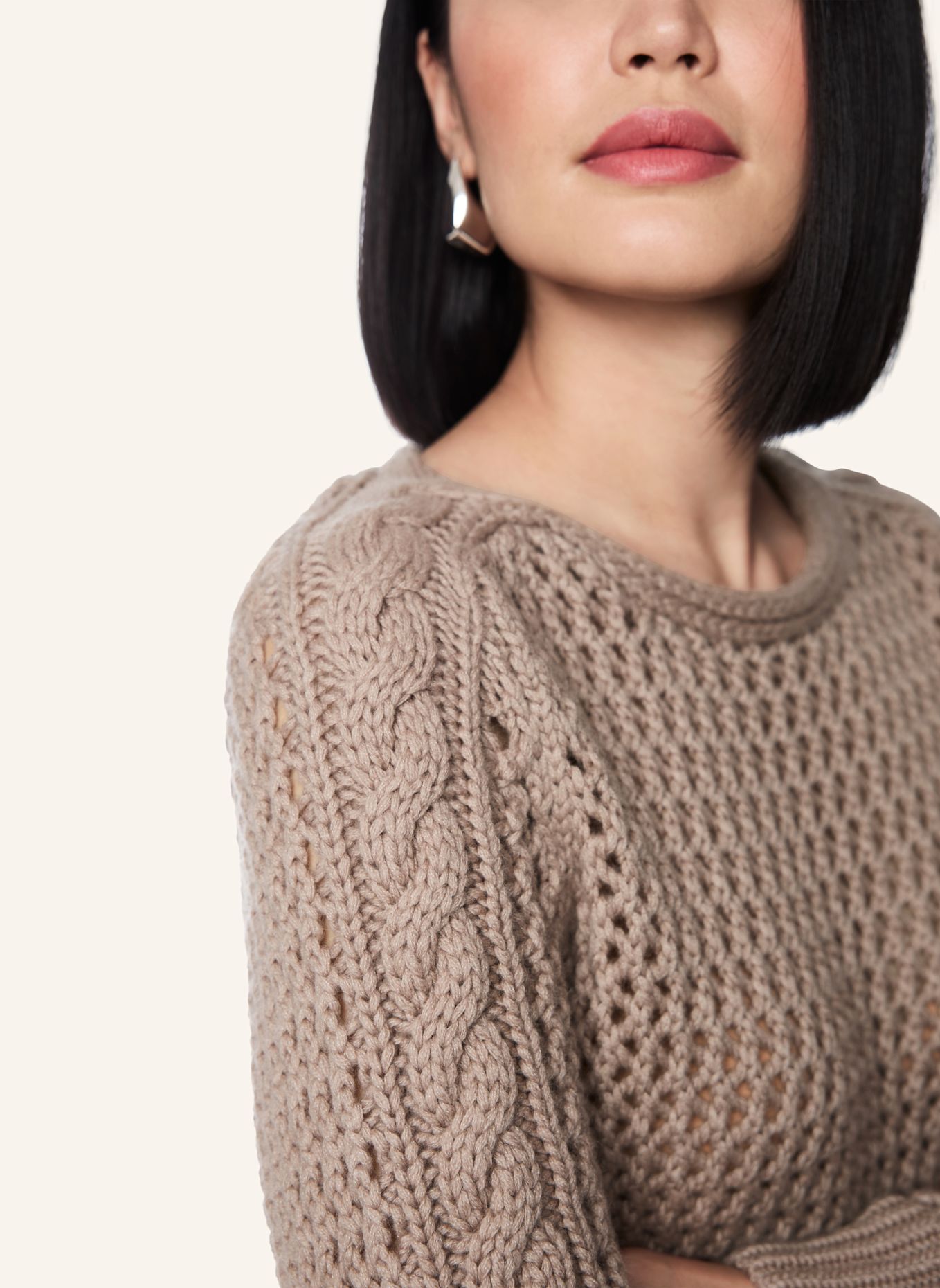 MARC CAIN Pullover: HELLBRAUN