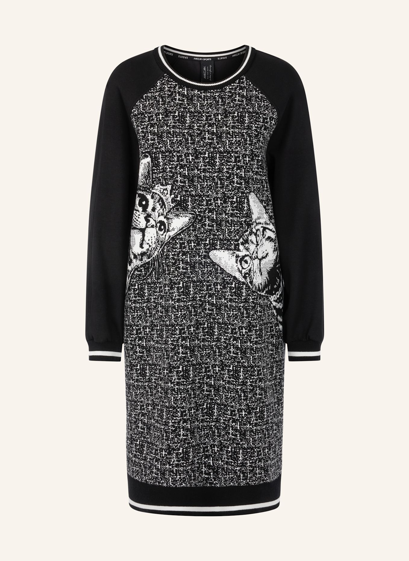 MARC CAIN Kleid: SCHWARZ / WEISS