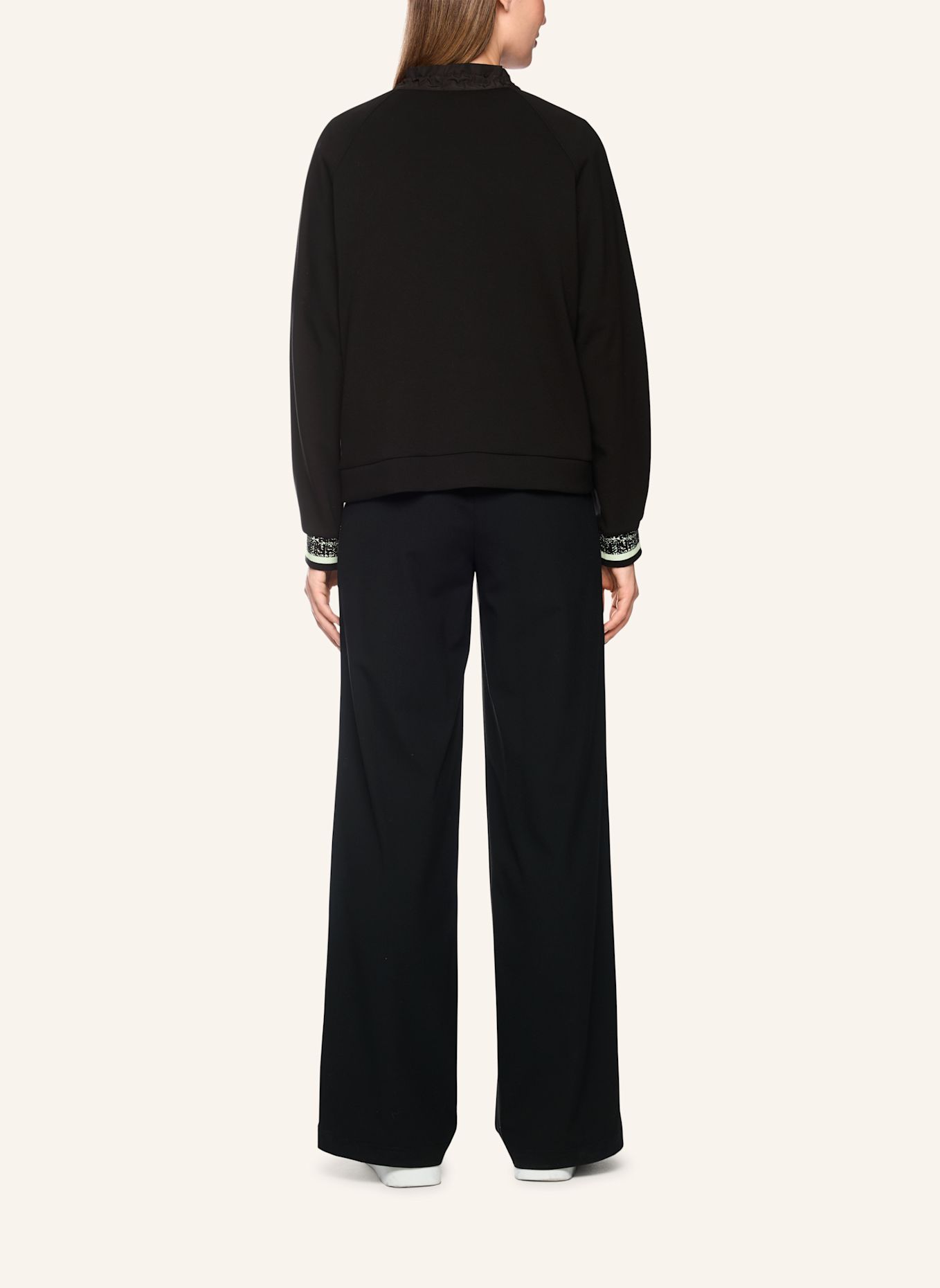 MARC CAIN Cardigan: SCHWARZ / WEISS
