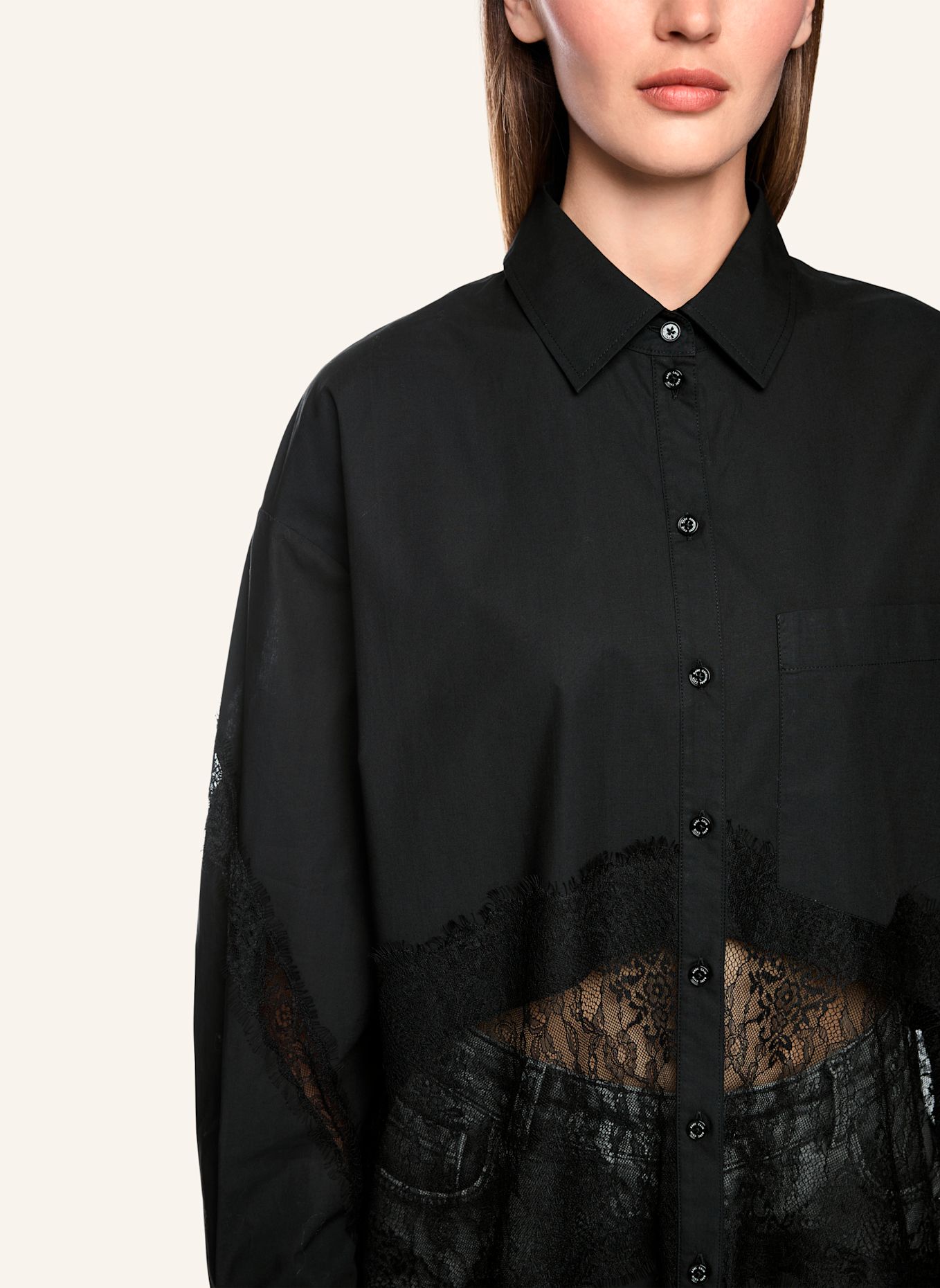 MARC CAIN Bluse: SCHWARZ