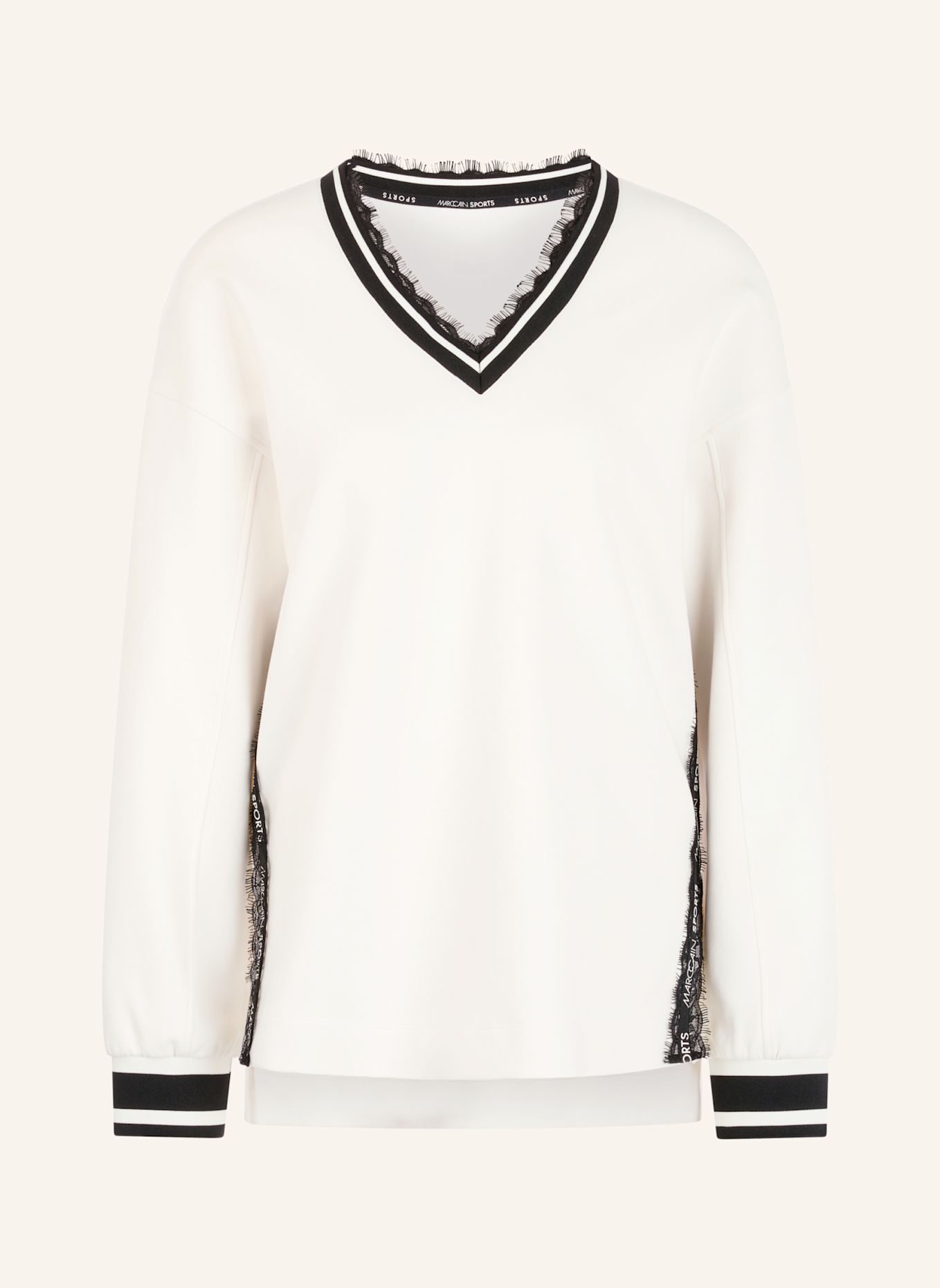 MARC CAIN Sweat-Shirt: WEISS / CREME