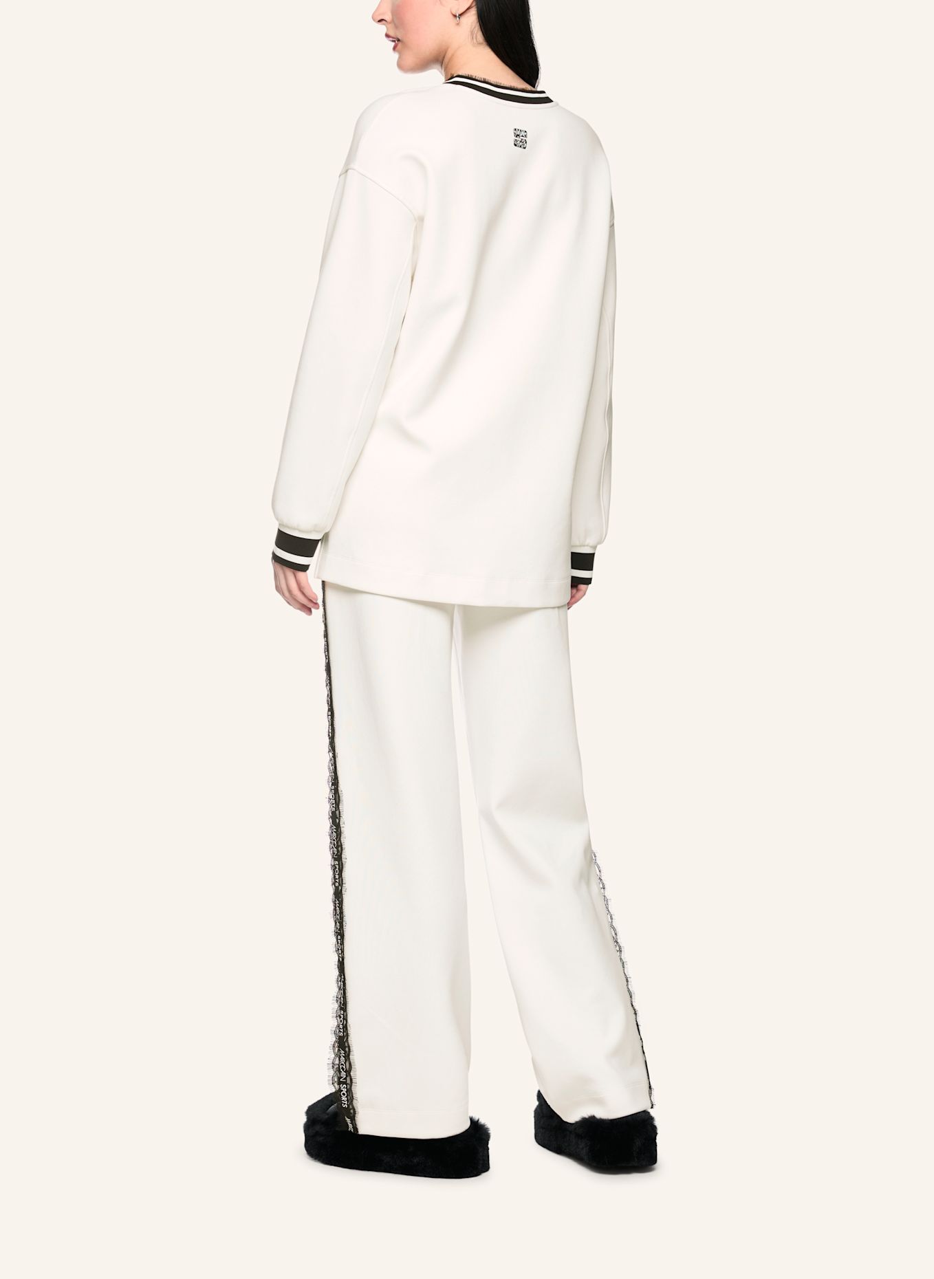 MARC CAIN Sweat-Shirt: WEISS / CREME