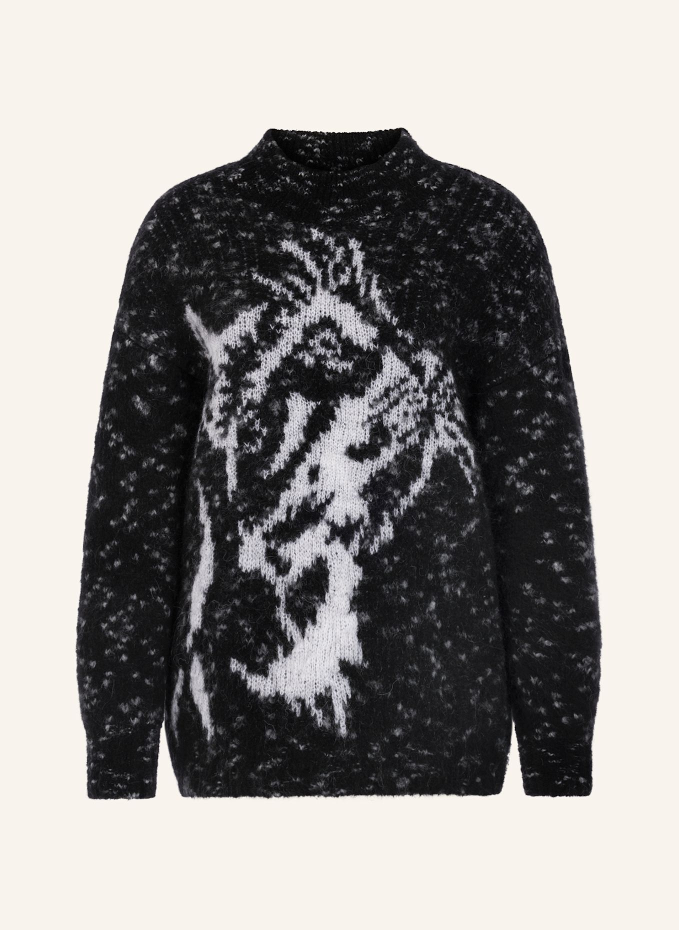 MARC CAIN Pullover: SCHWARZ / WEISS