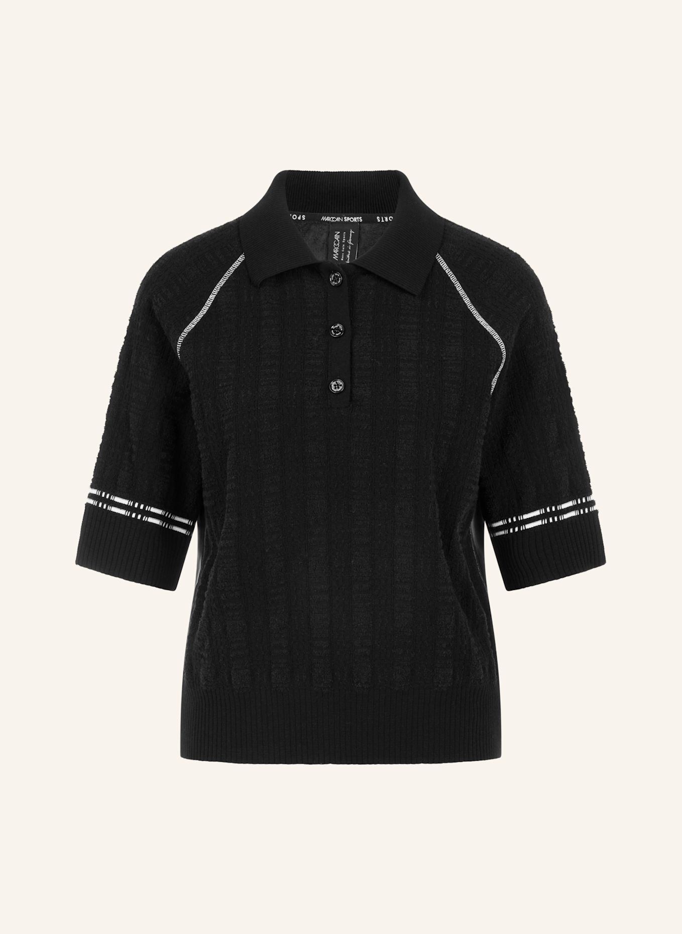 MARC CAIN Poloshirt: SCHWARZ