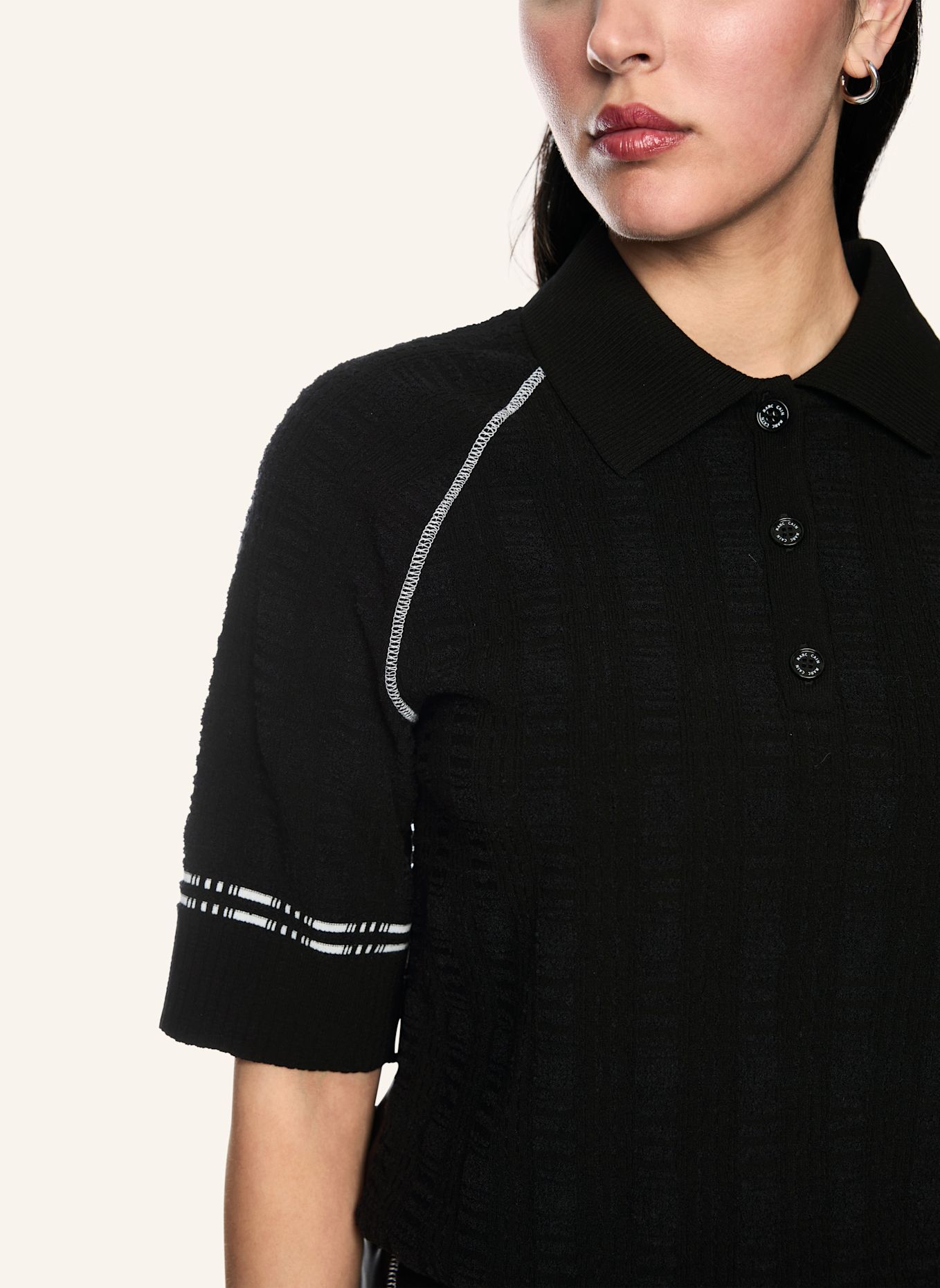 MARC CAIN Poloshirt: SCHWARZ