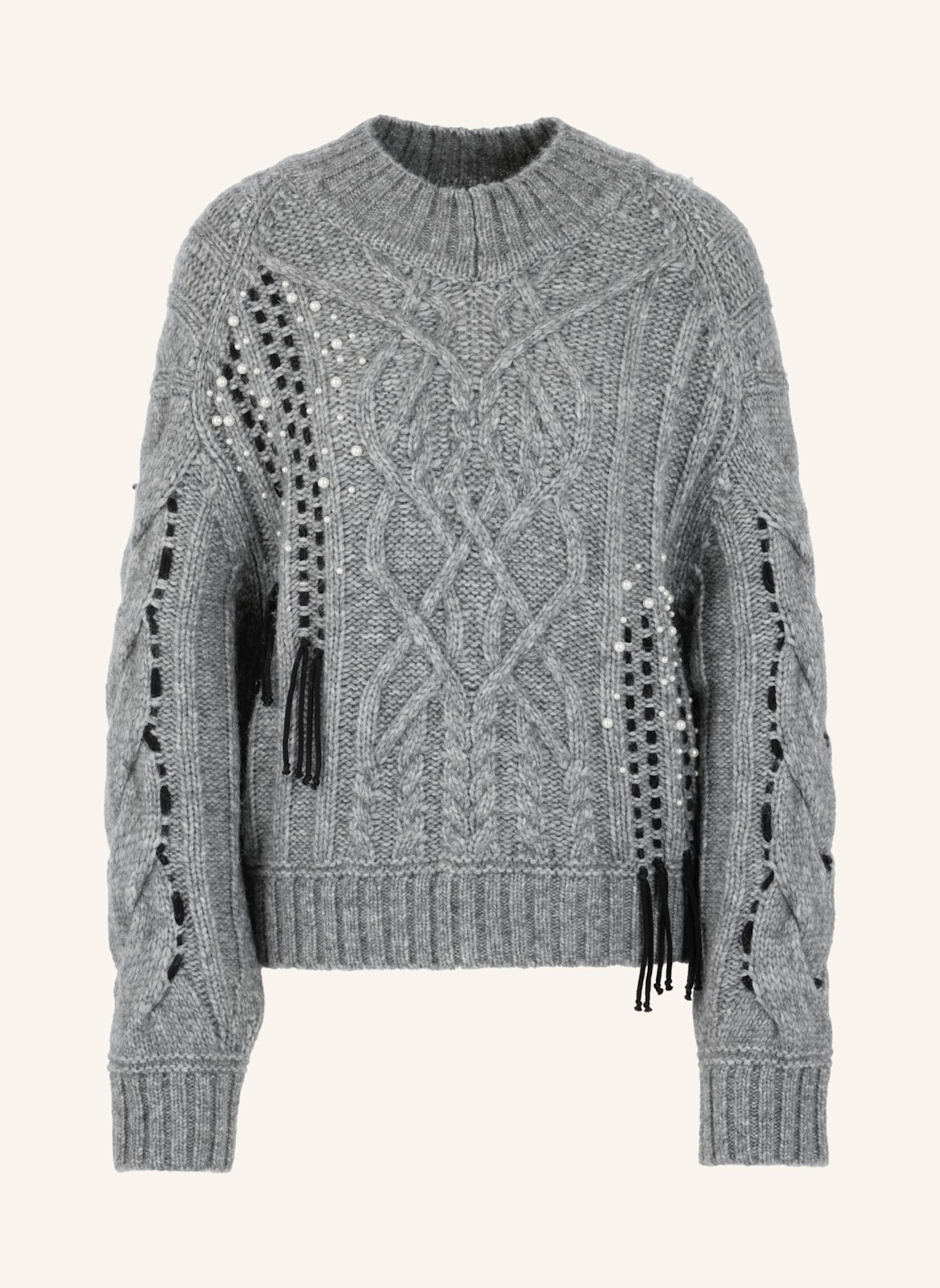 MARC CAIN Pullover: GRAU / HELLGRAU