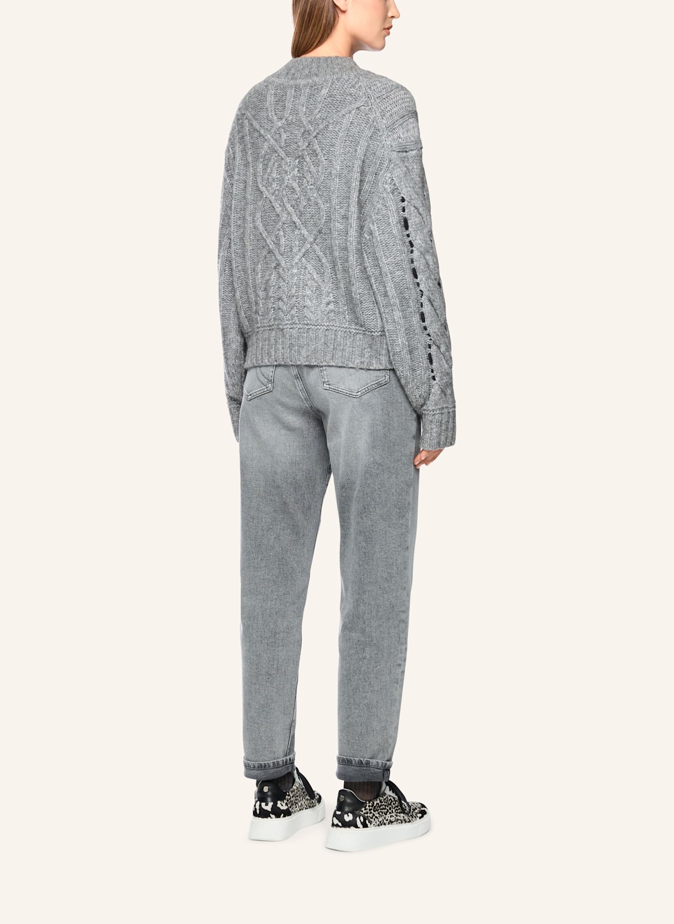 MARC CAIN Pullover: GRAU / HELLGRAU