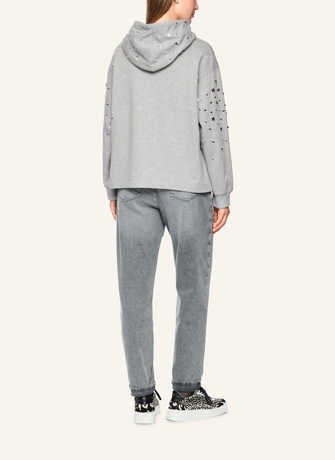 MARC CAIN Sweat-Shirt: GRAU / HELLGRAU