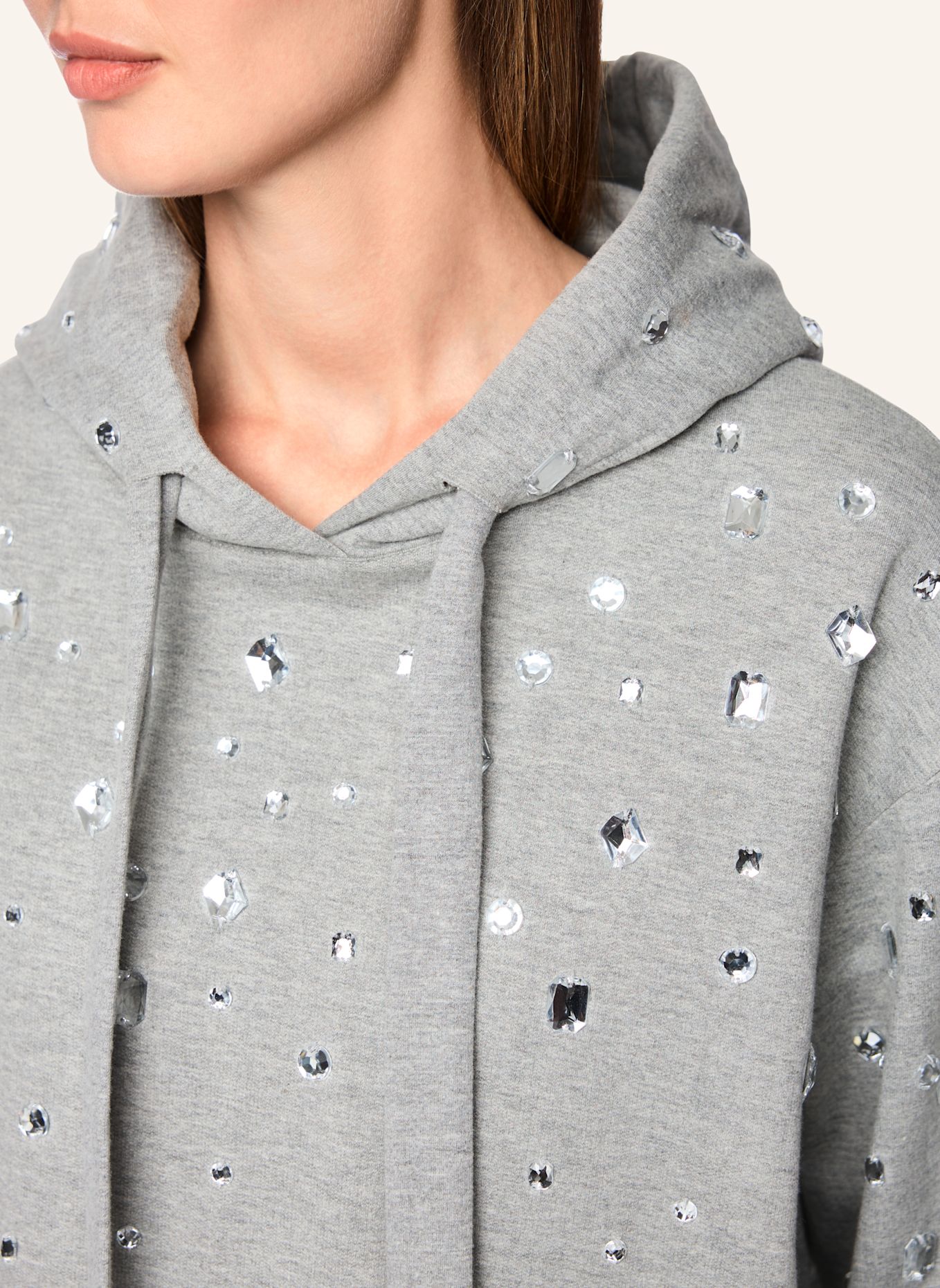 MARC CAIN Sweat-Shirt: GRAU / HELLGRAU