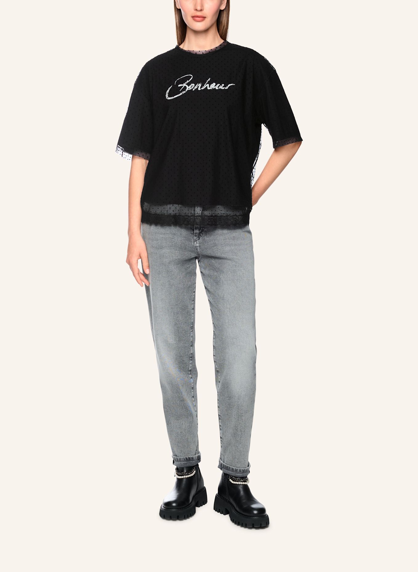 MARC CAIN T-Shirt: SCHWARZ