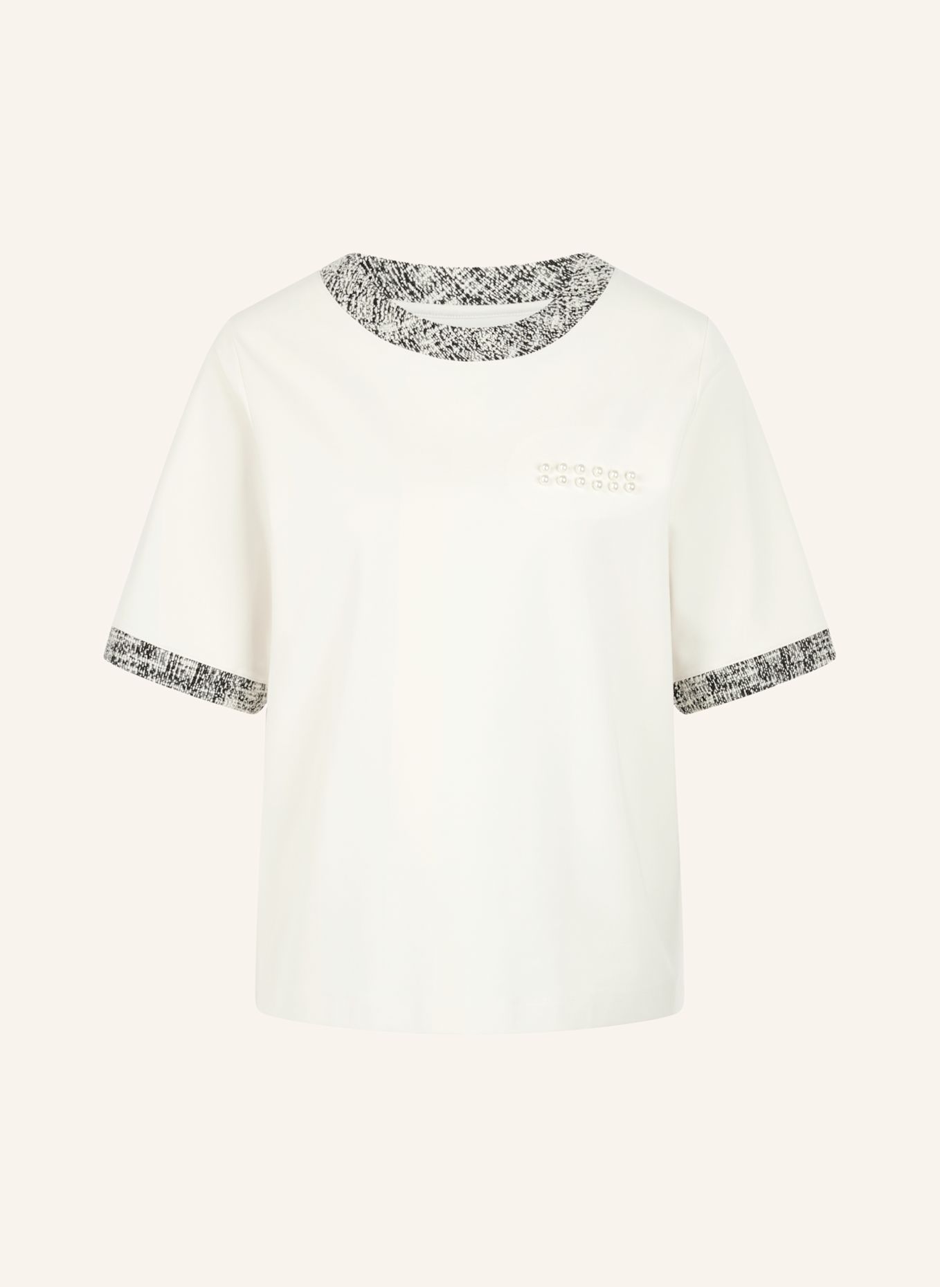 MARC CAIN T-Shirt: WEISS / CREME