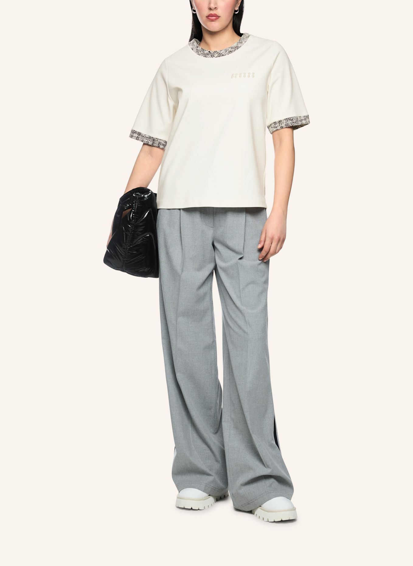 MARC CAIN T-Shirt: WEISS / CREME
