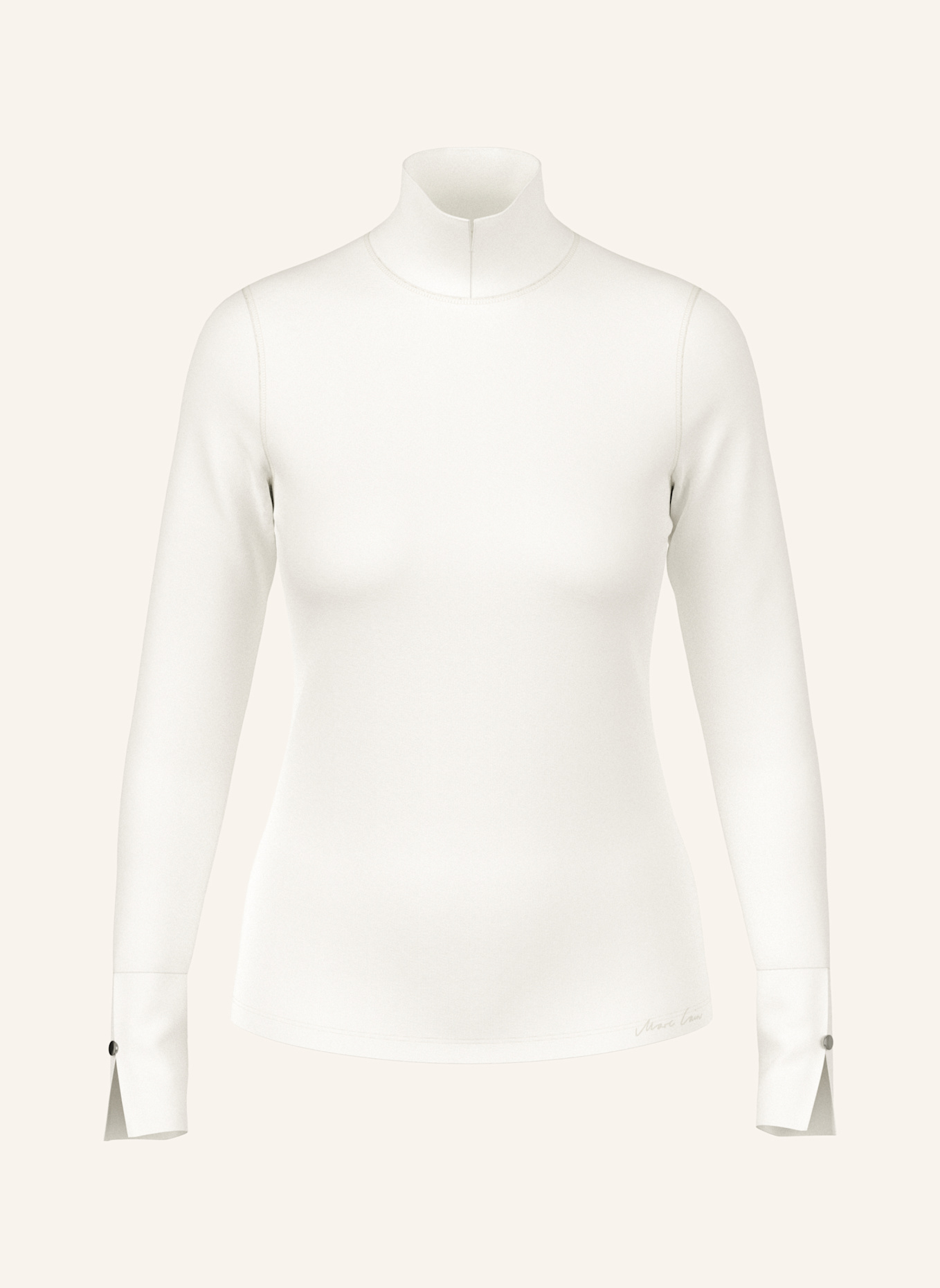 MARC CAIN Longsleeve: WEISS/ CREME