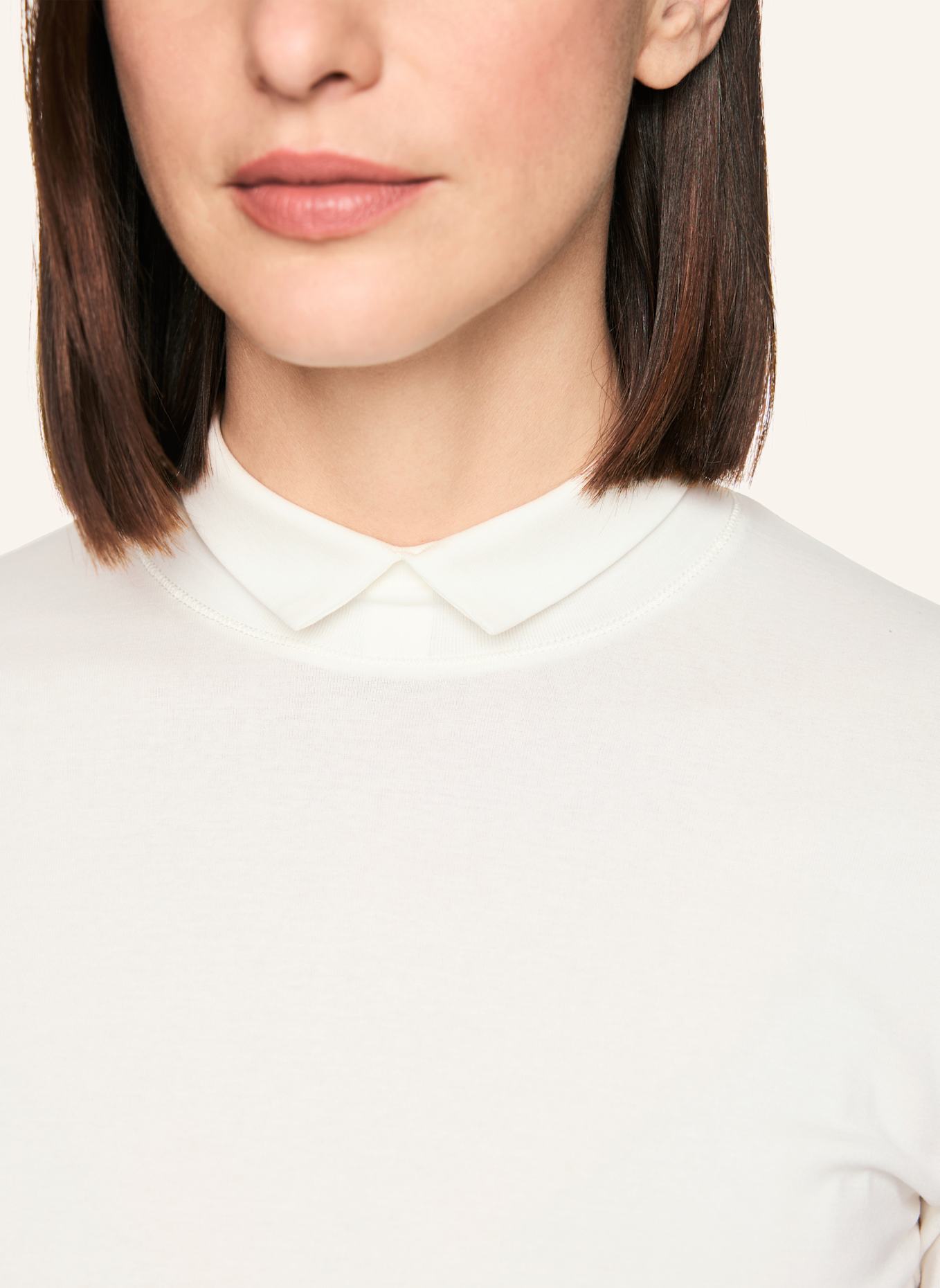 MARC CAIN Longsleeve: WEISS/ CREME
