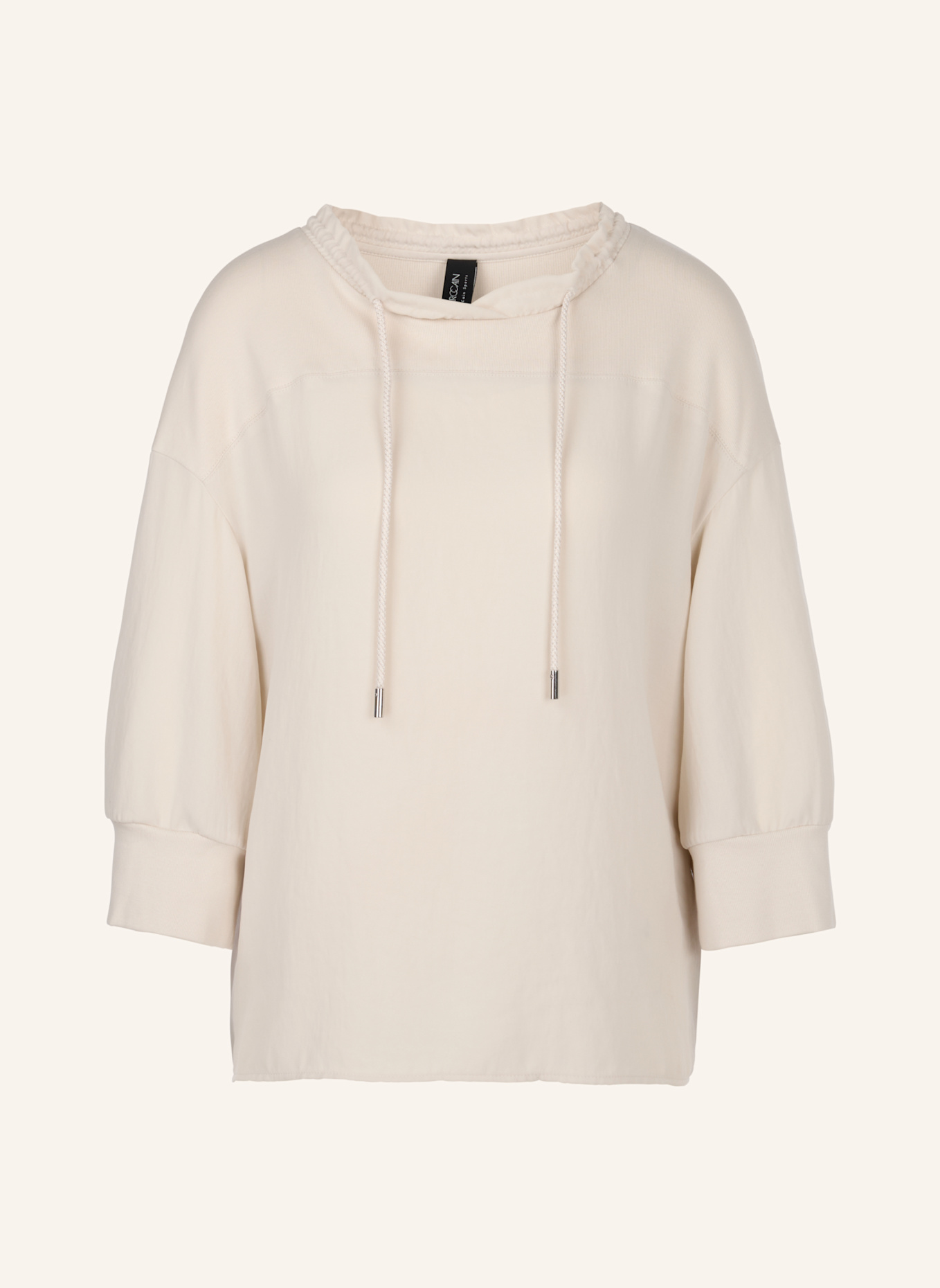 MARC CAIN Blusenshirt im Materialmix mit 3/4-Arm: CREME