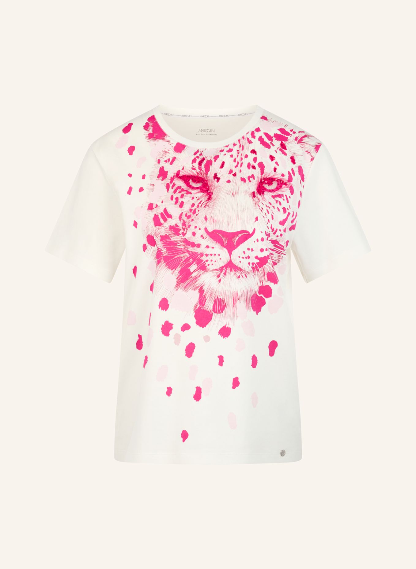 MARC CAIN T-Shirt: WEISS / CREME