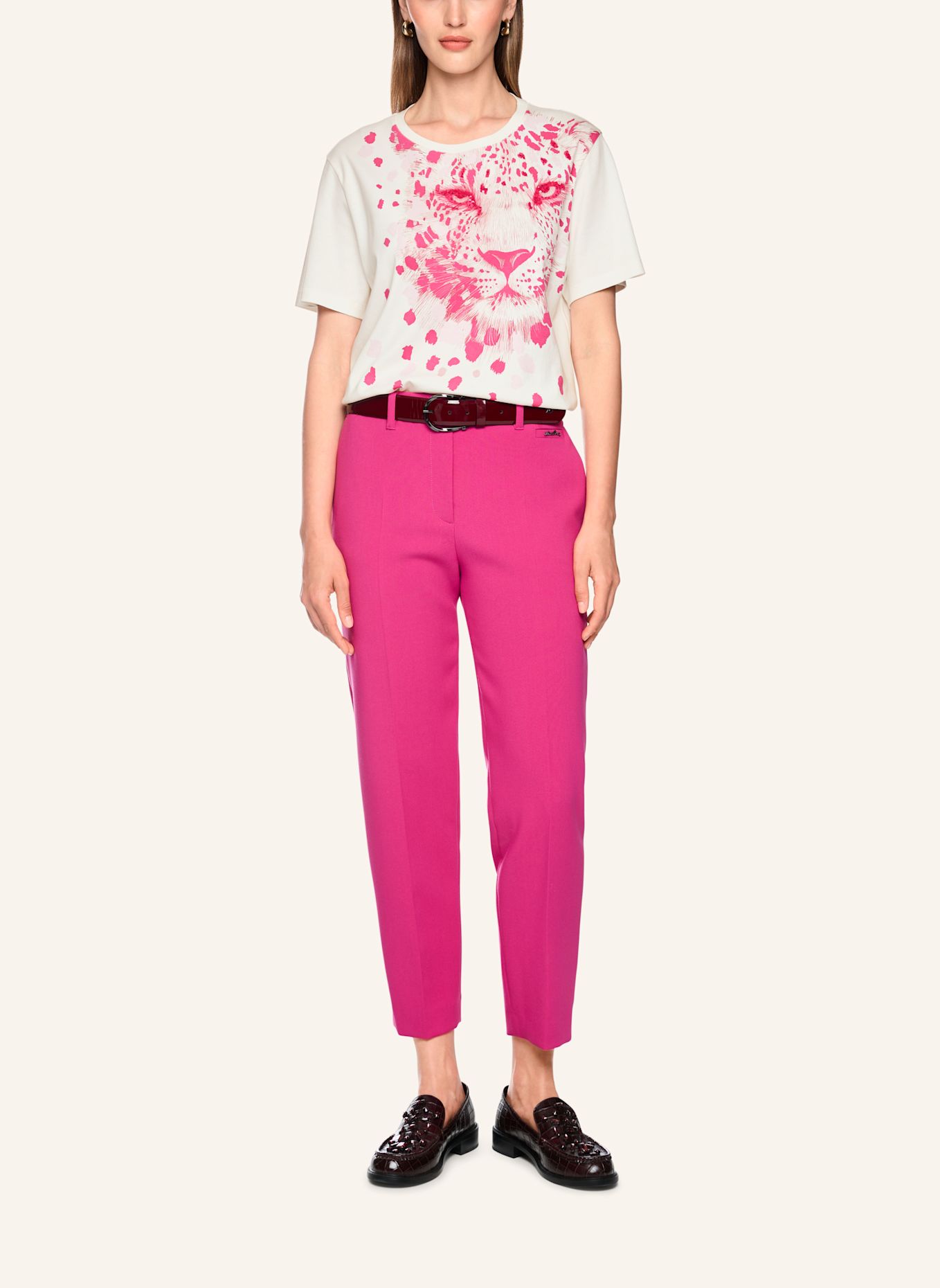 MARC CAIN T-Shirt: WEISS / CREME