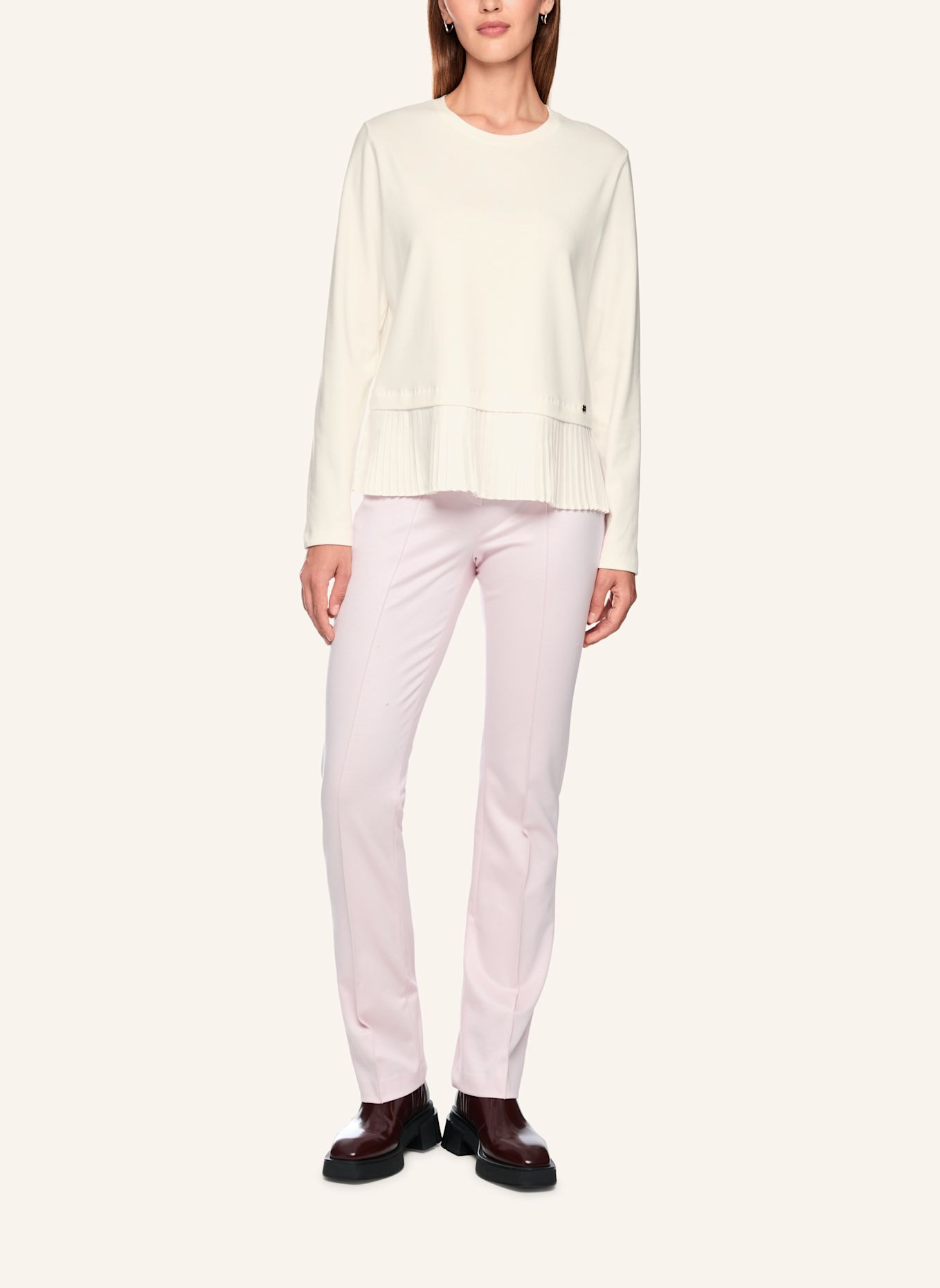 MARC CAIN T-Shirt: WEISS / CREME