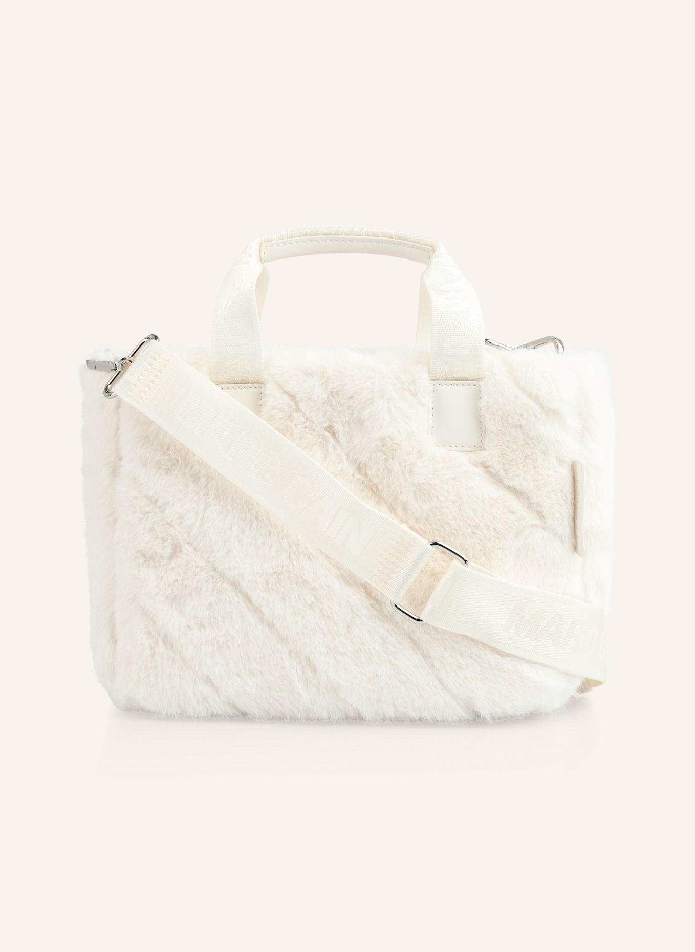 MARC CAIN Schultertasche: WEISS / CREME