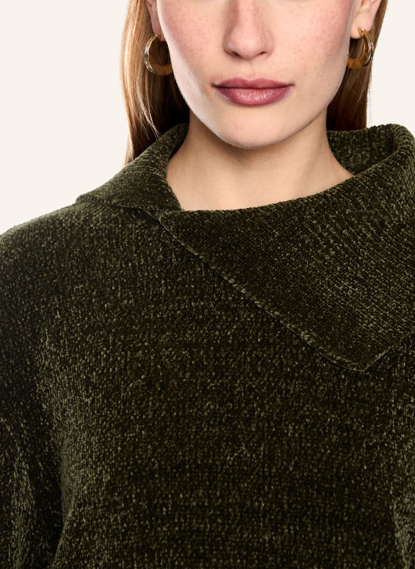 MARC CAIN Pullover: DUNKELGRÜN