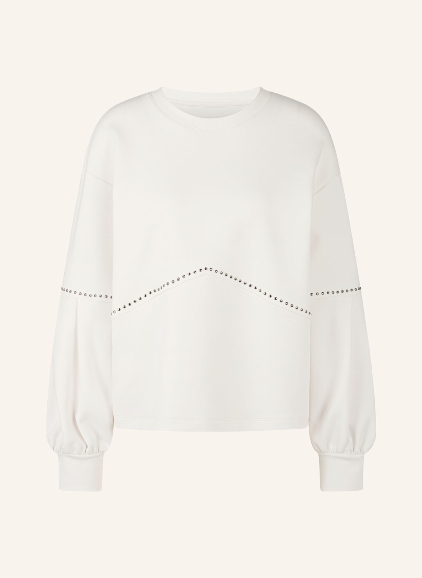 MARC CAIN Sweat-Shirt: WEISS / CREME