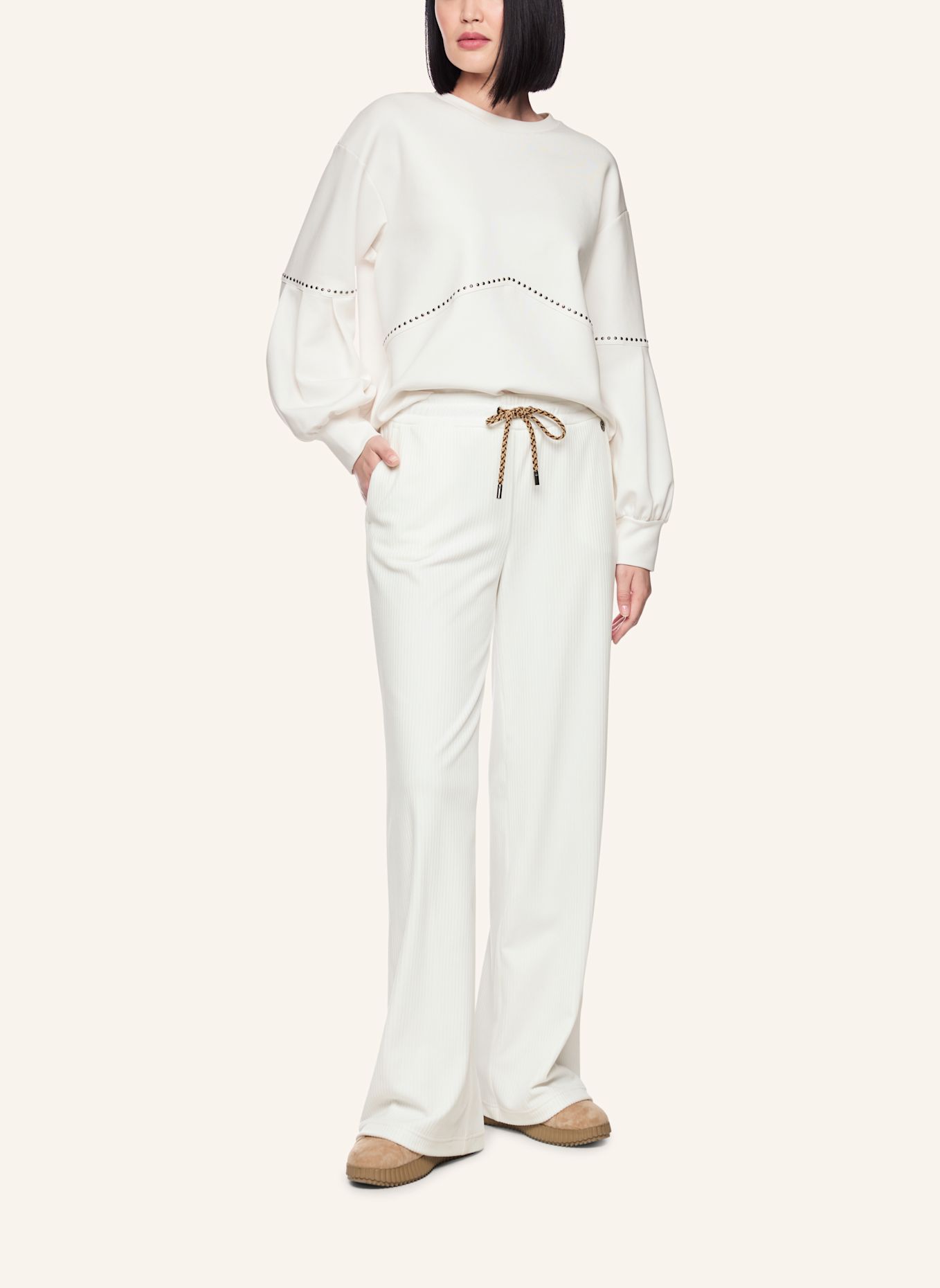 MARC CAIN Sweat-Shirt: WEISS / CREME