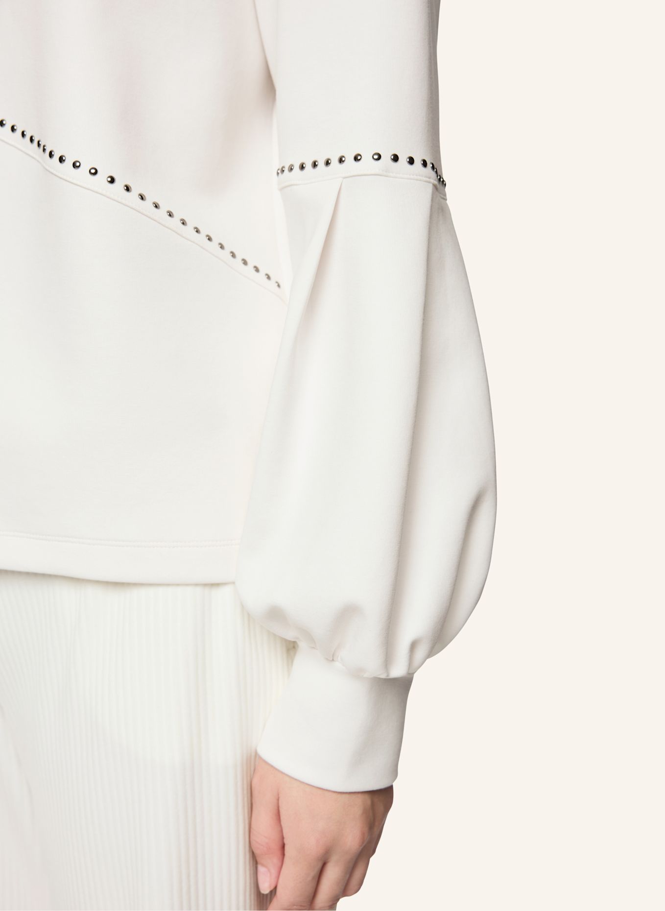 MARC CAIN Sweat-Shirt: WEISS / CREME