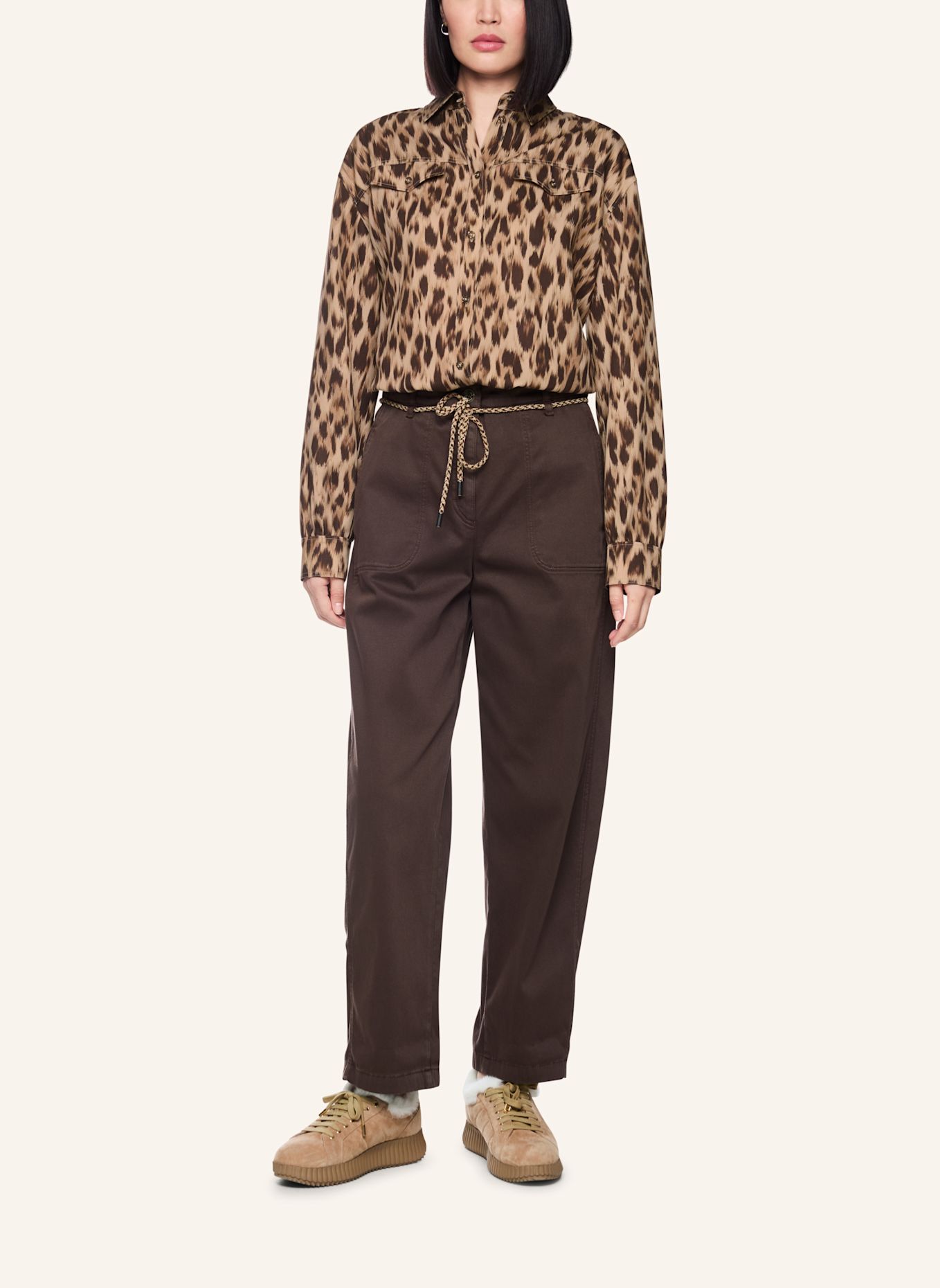 MARC CAIN Bluse: DUNKELBRAUN