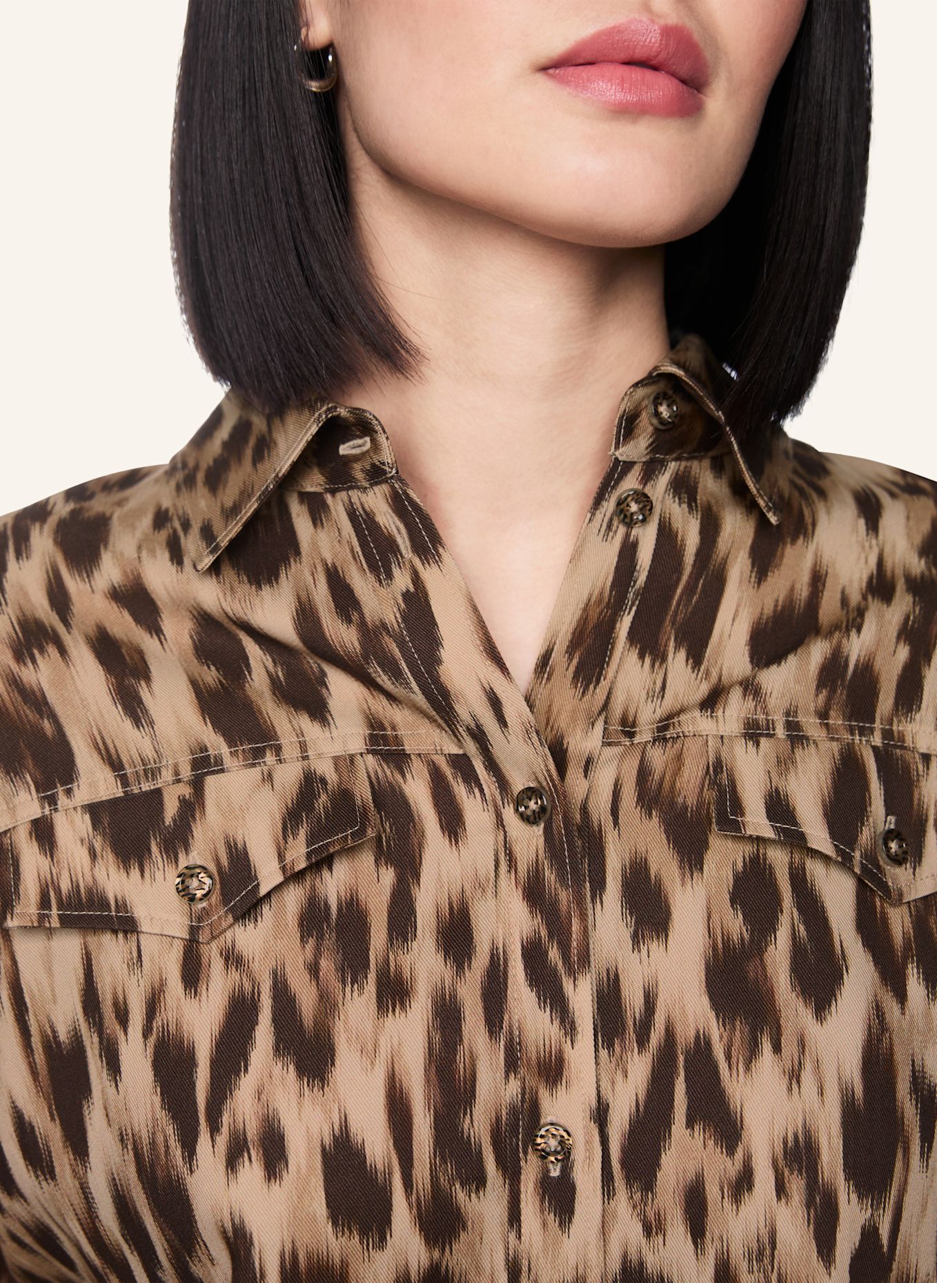 MARC CAIN Bluse: DUNKELBRAUN