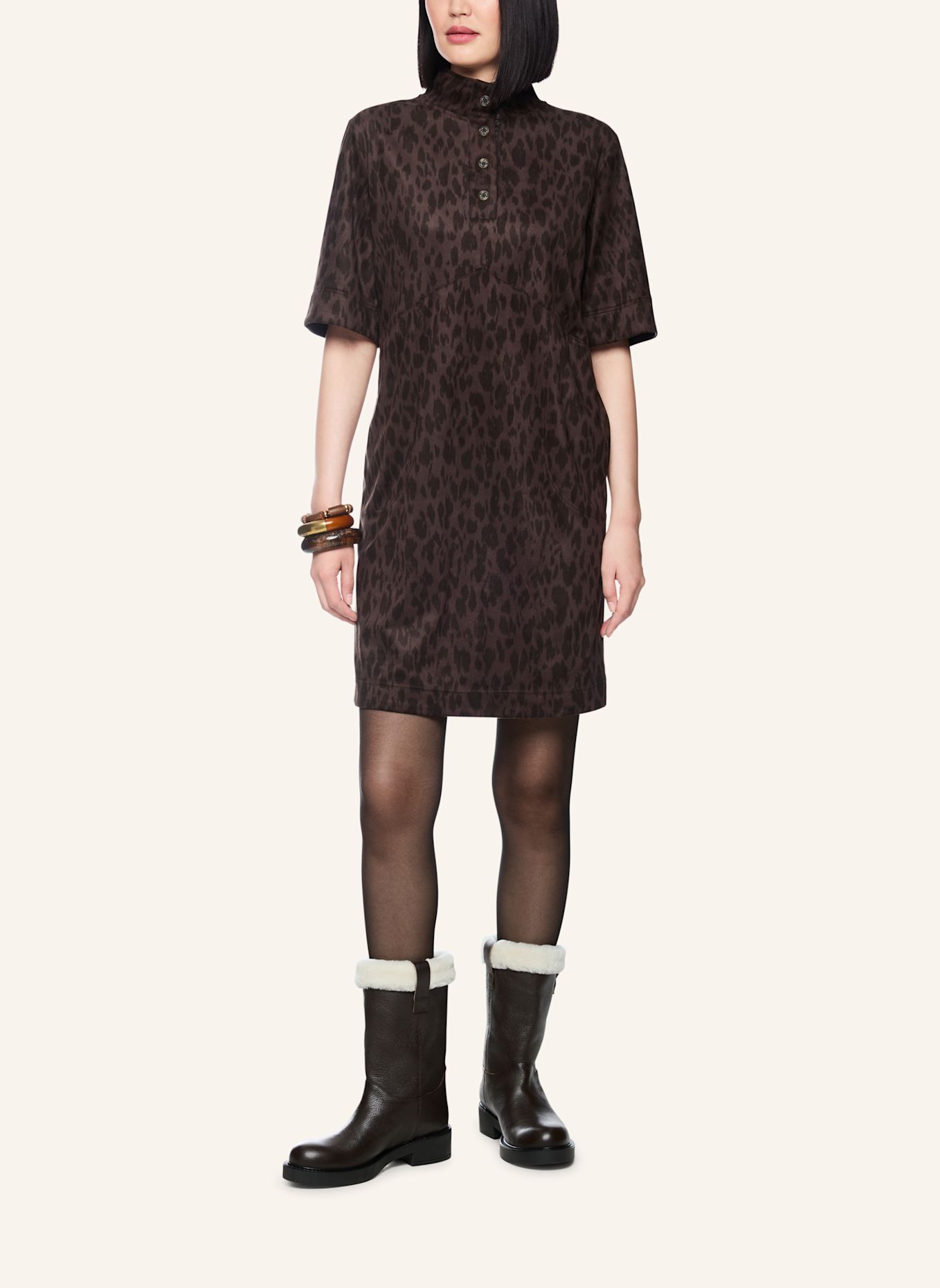 MARC CAIN Kleid: DUNKELBRAUN