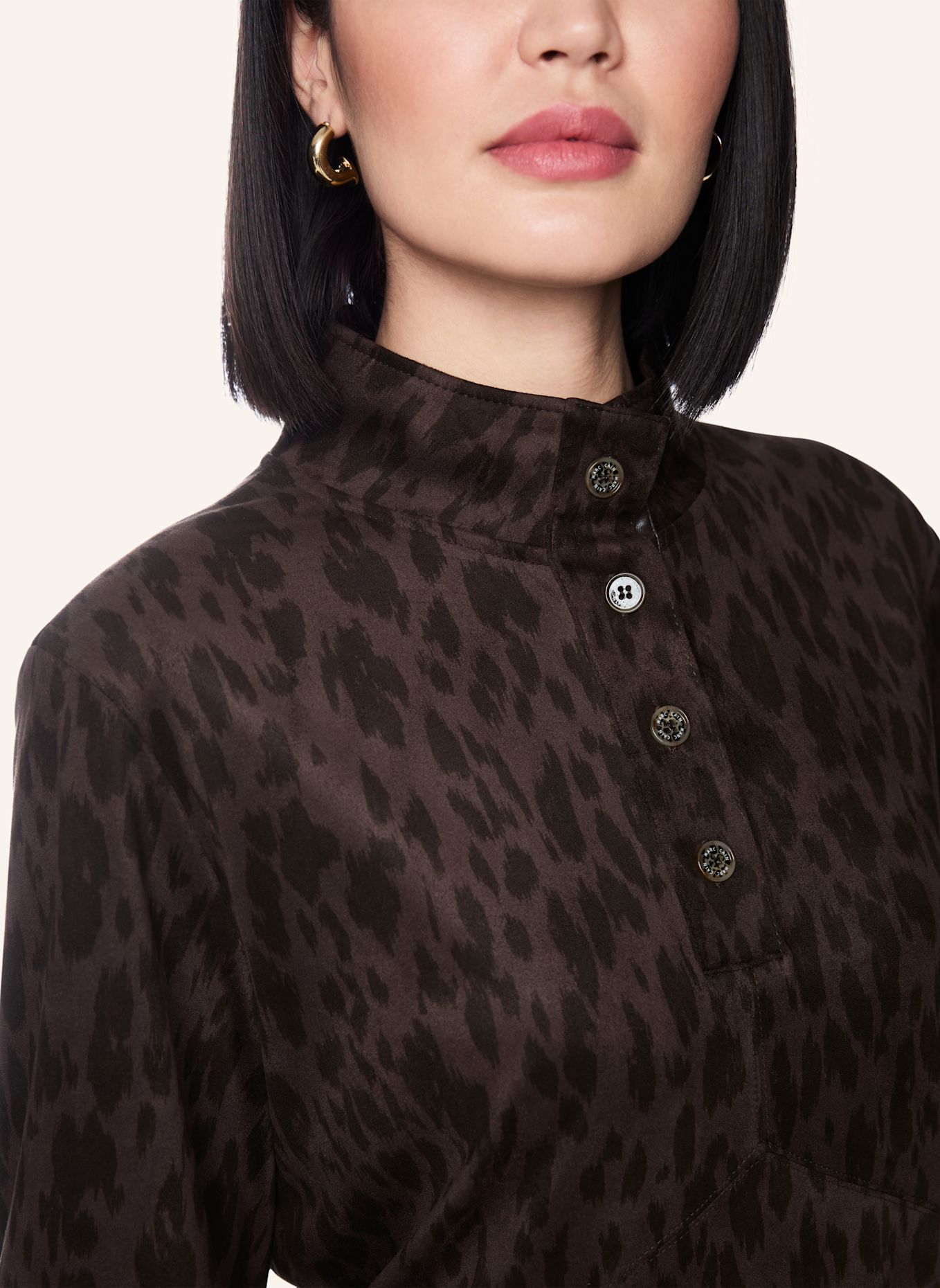 MARC CAIN Kleid: DUNKELBRAUN