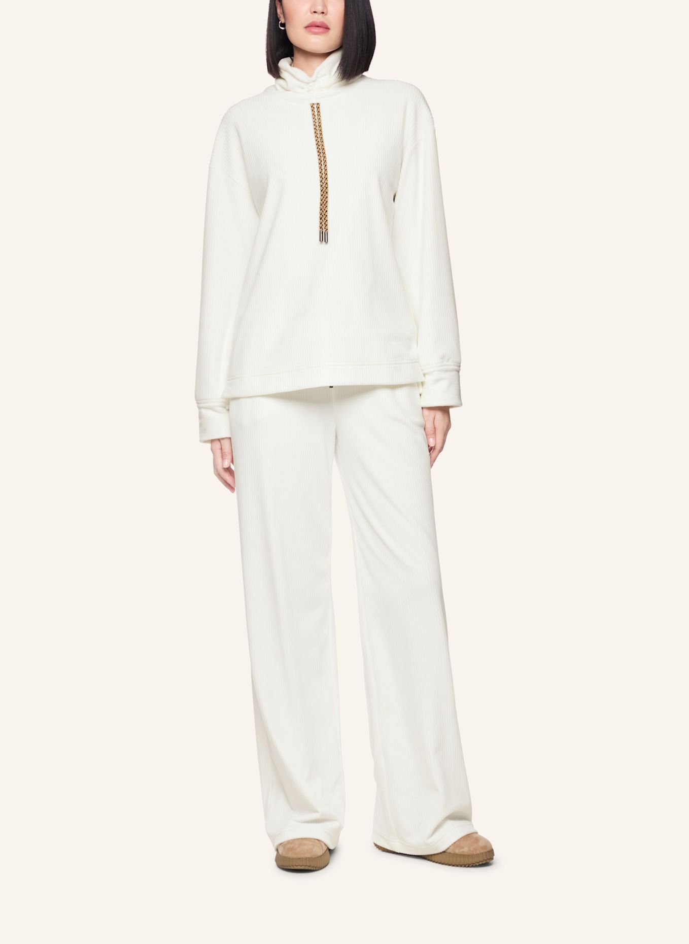 MARC CAIN Sweat-Shirt: WEISS / CREME