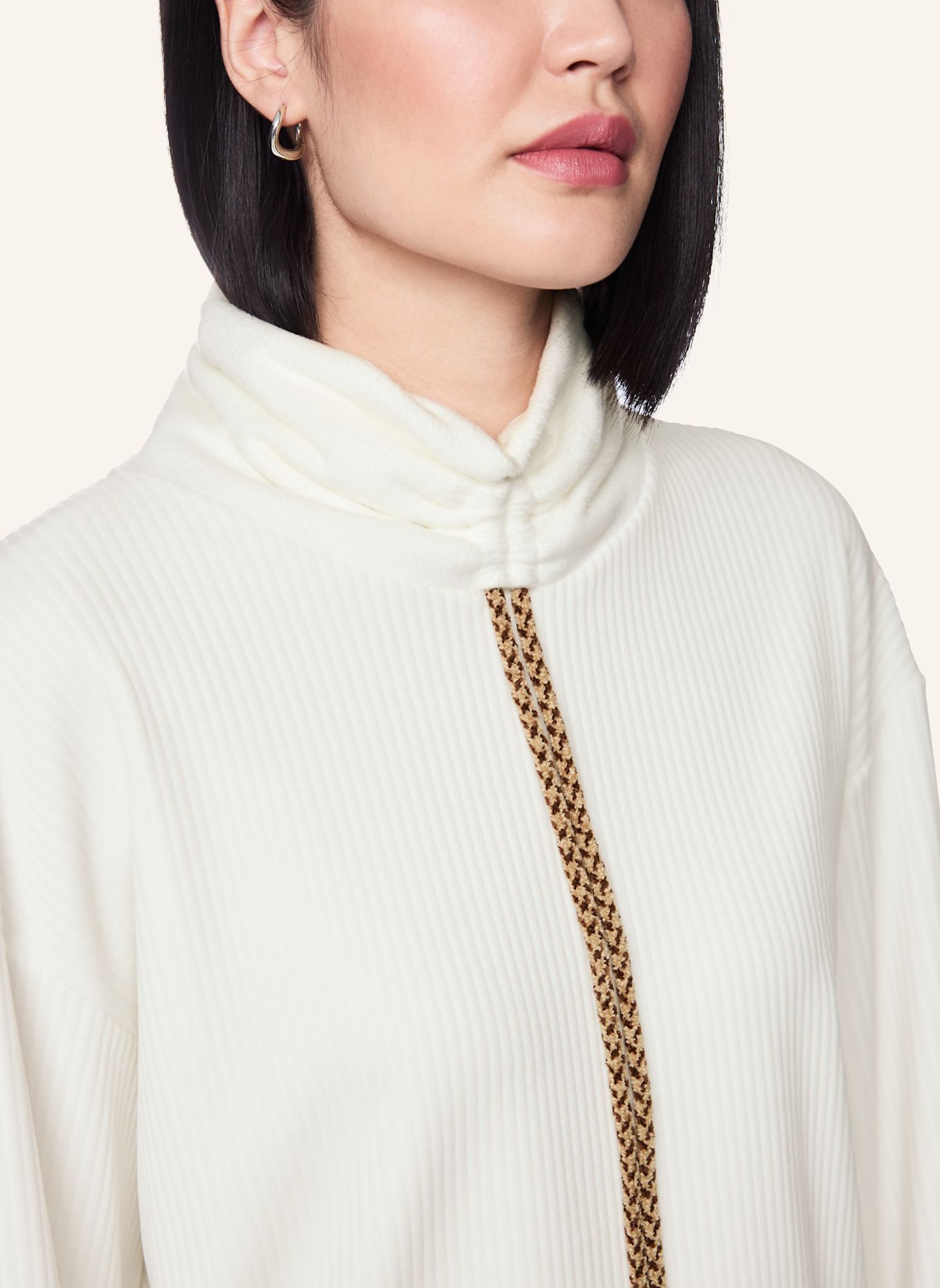 MARC CAIN Sweat-Shirt: WEISS / CREME