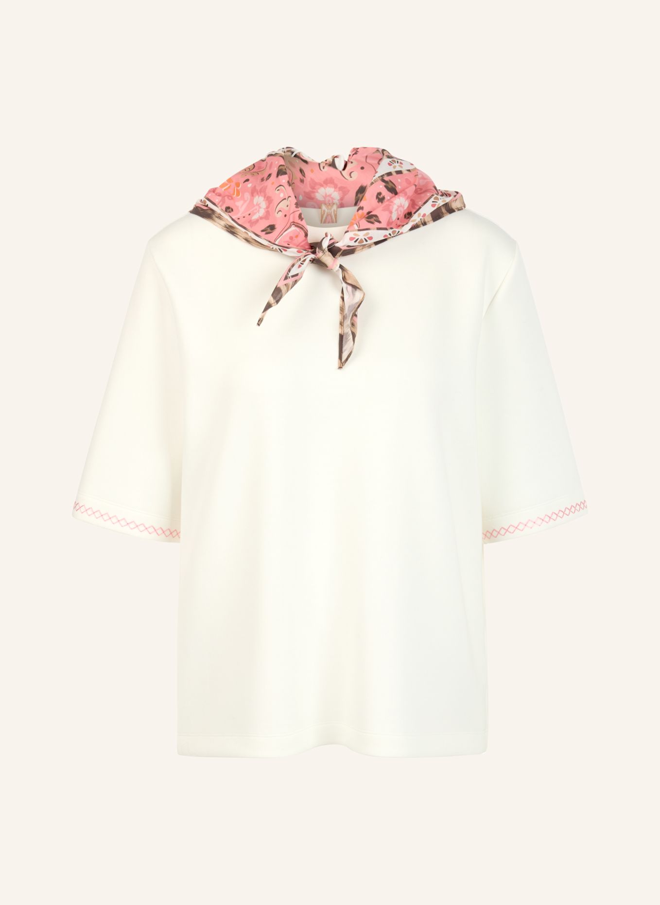 MARC CAIN T-Shirt: WEISS / CREME