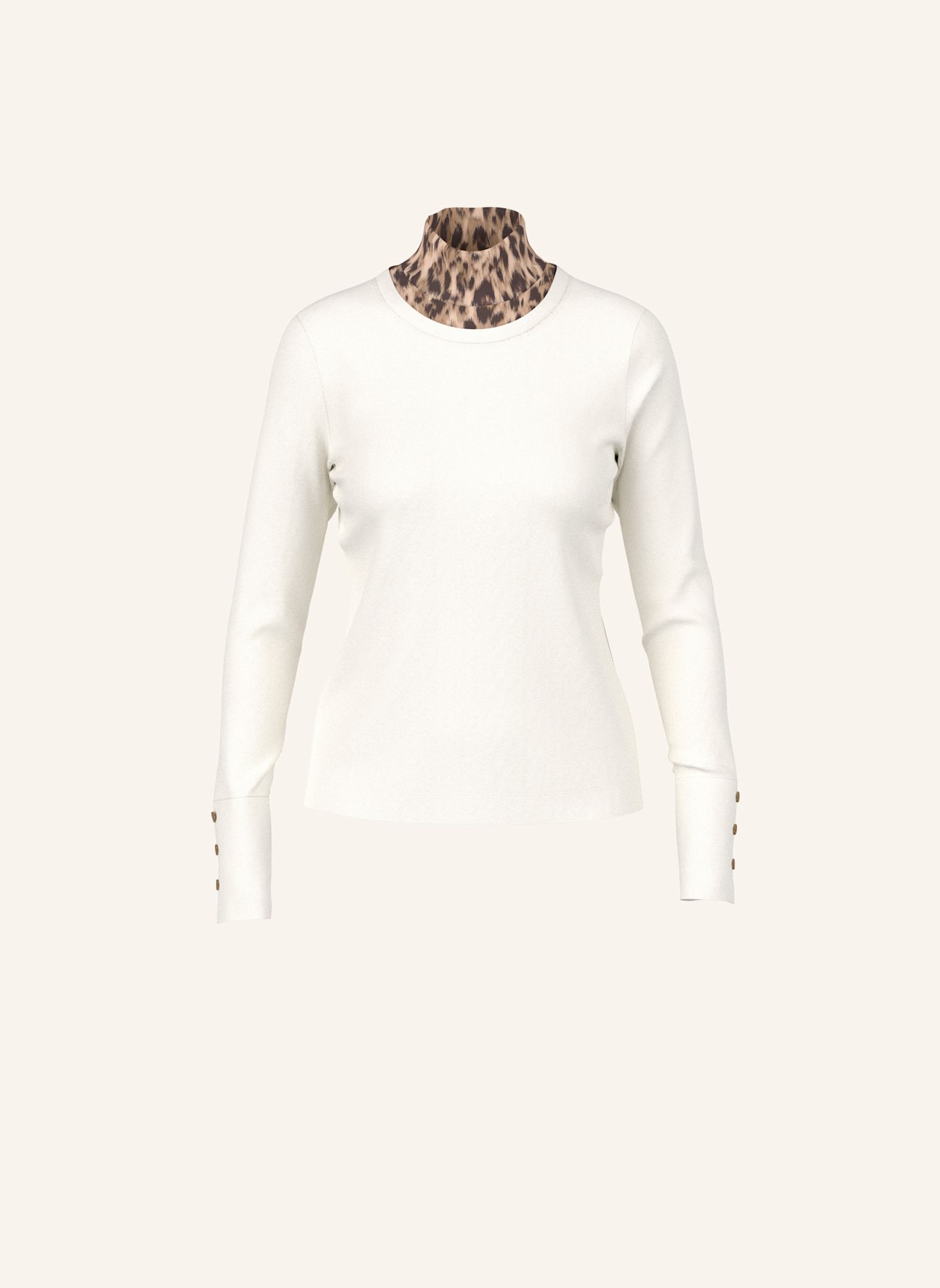 MARC CAIN T-Shirt: WEISS / CREME
