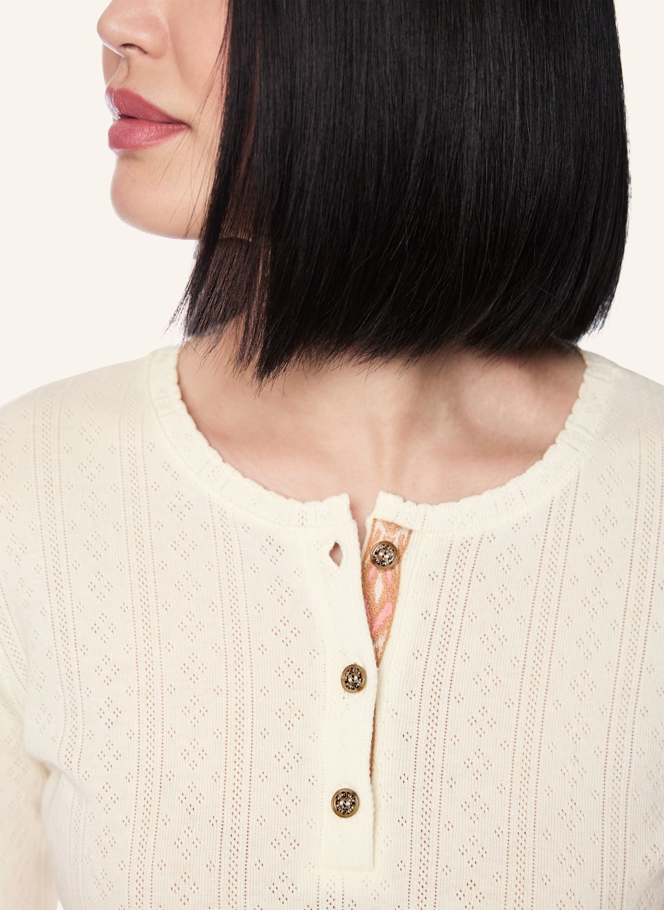 MARC CAIN T-Shirt: WEISS / CREME