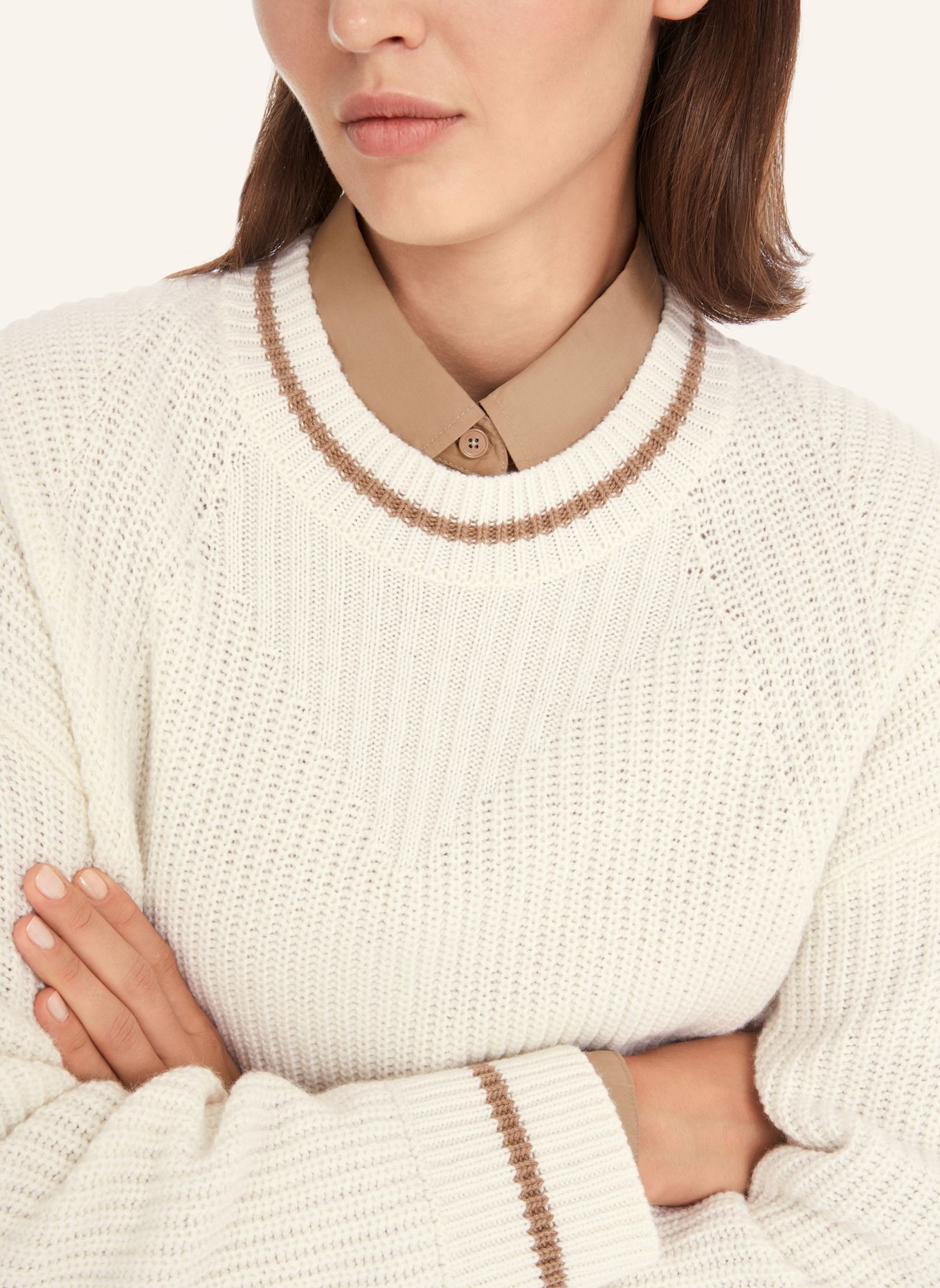 MARC CAIN Pullover, Farbe: WEISS/ CREME (Bild 3)