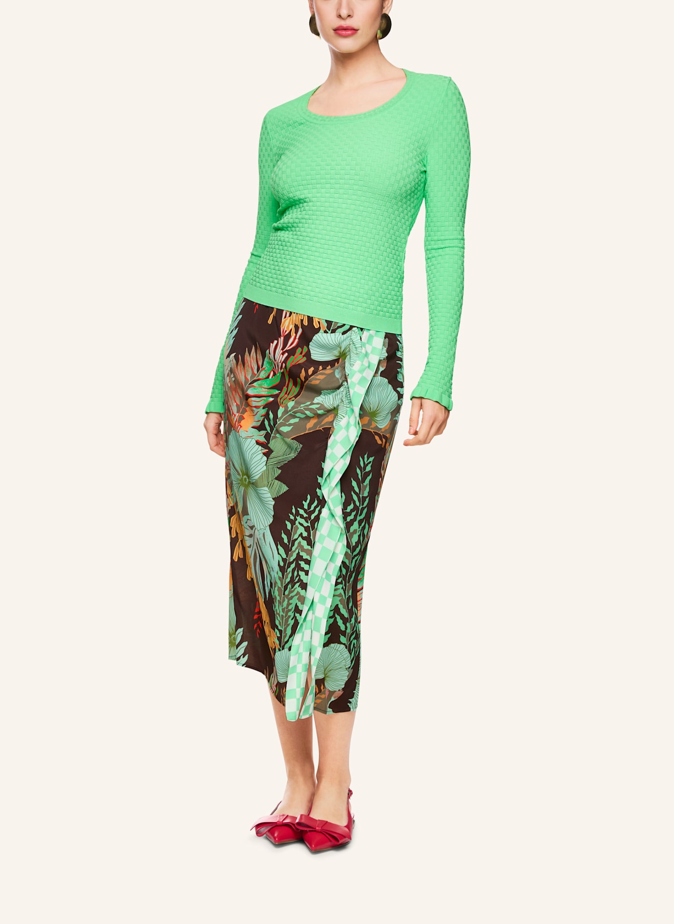 MARC CAIN Pullover: HELLGRÜN