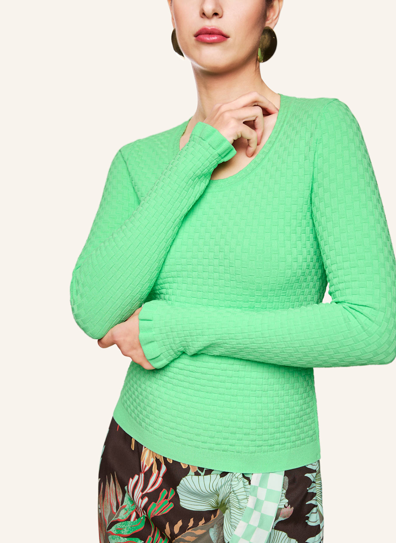 MARC CAIN Pullover: HELLGRÜN