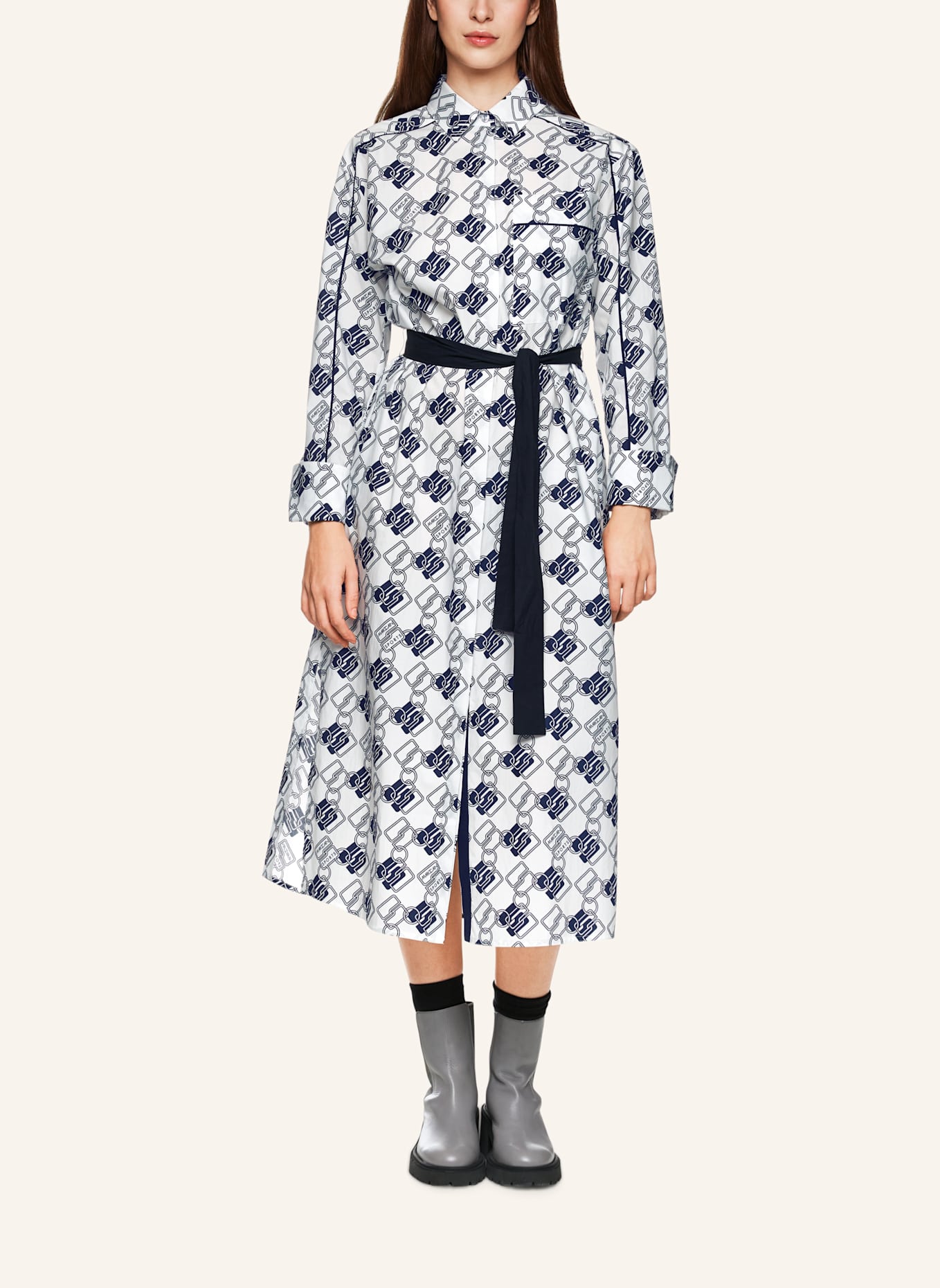 MARC CAIN Kleid: WEISS/ CREME