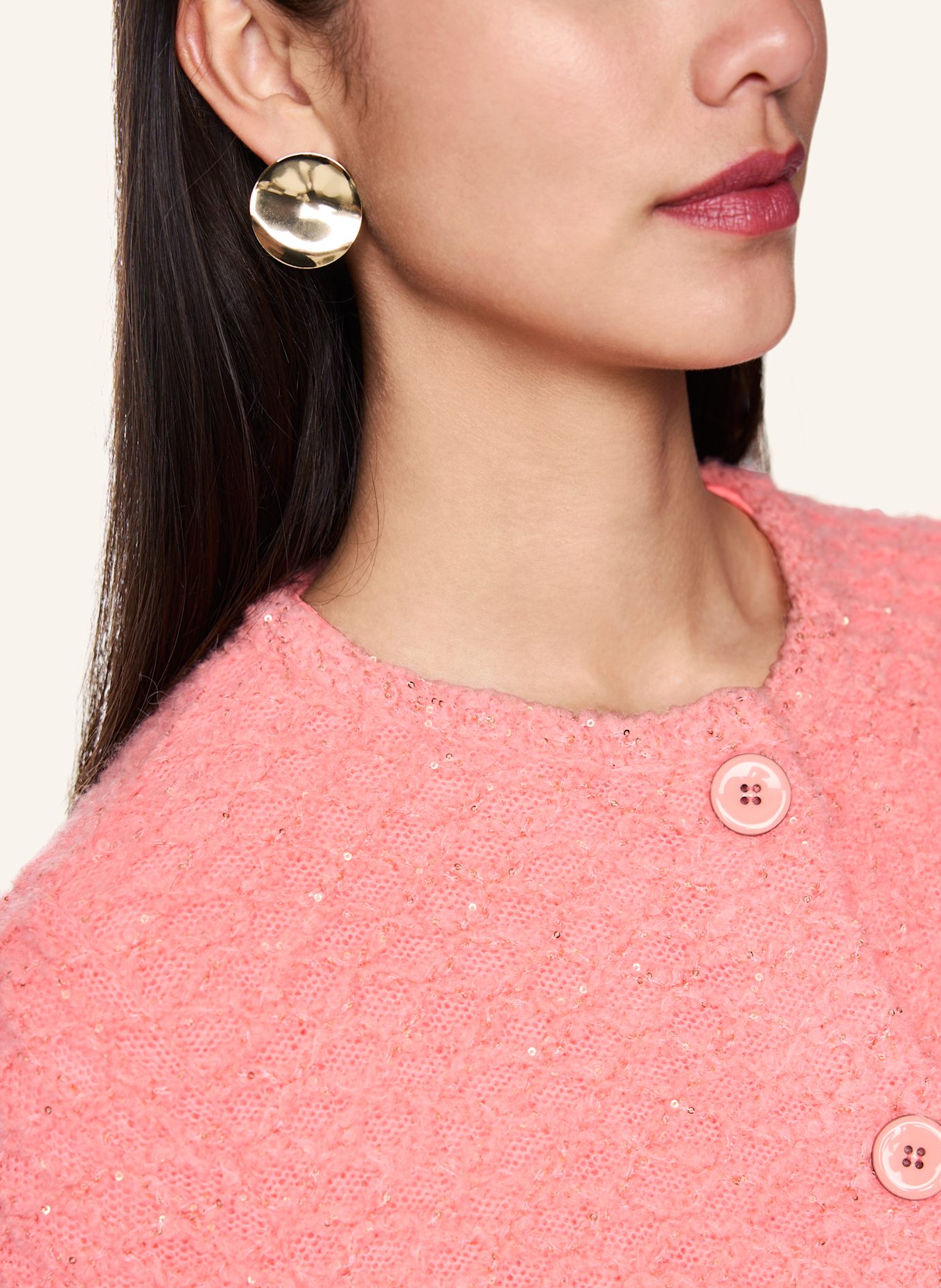 MARC CAIN Strickjacke mit Pailletten: ROSA