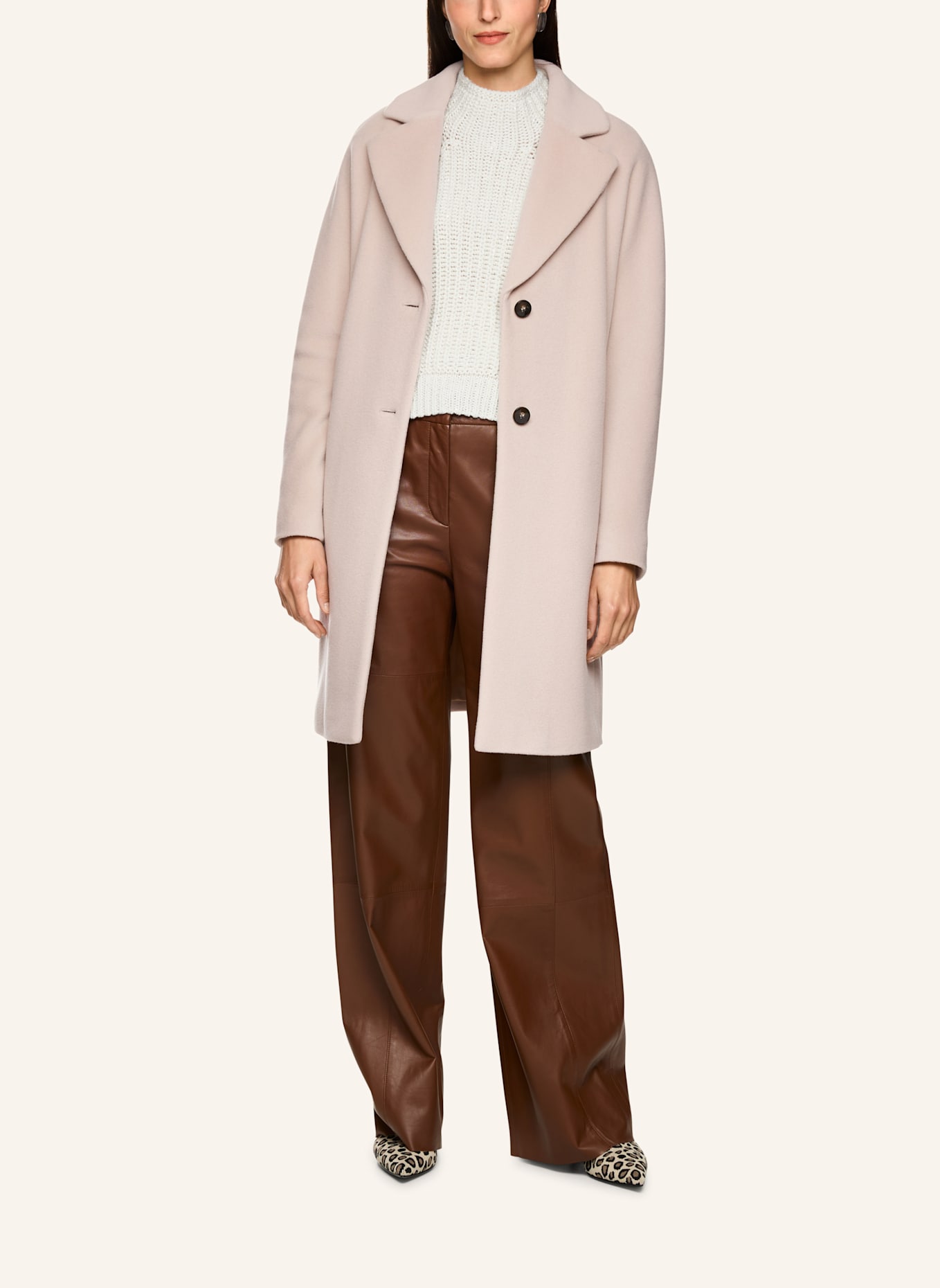 MARC CAIN Mantel mit Alpaka: BEIGE/ GRAU/ TAUPE