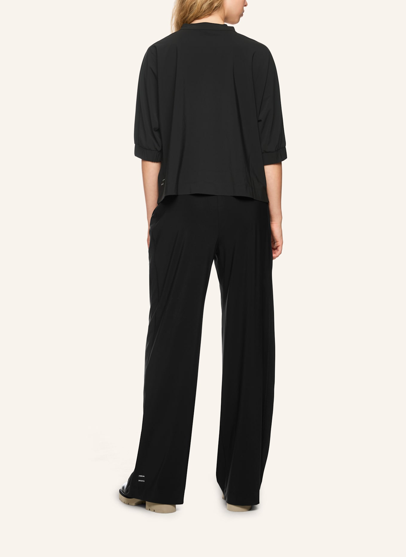 MARC CAIN Blusenshirt mit Schluppe und 3/4-Arm: SCHWARZ