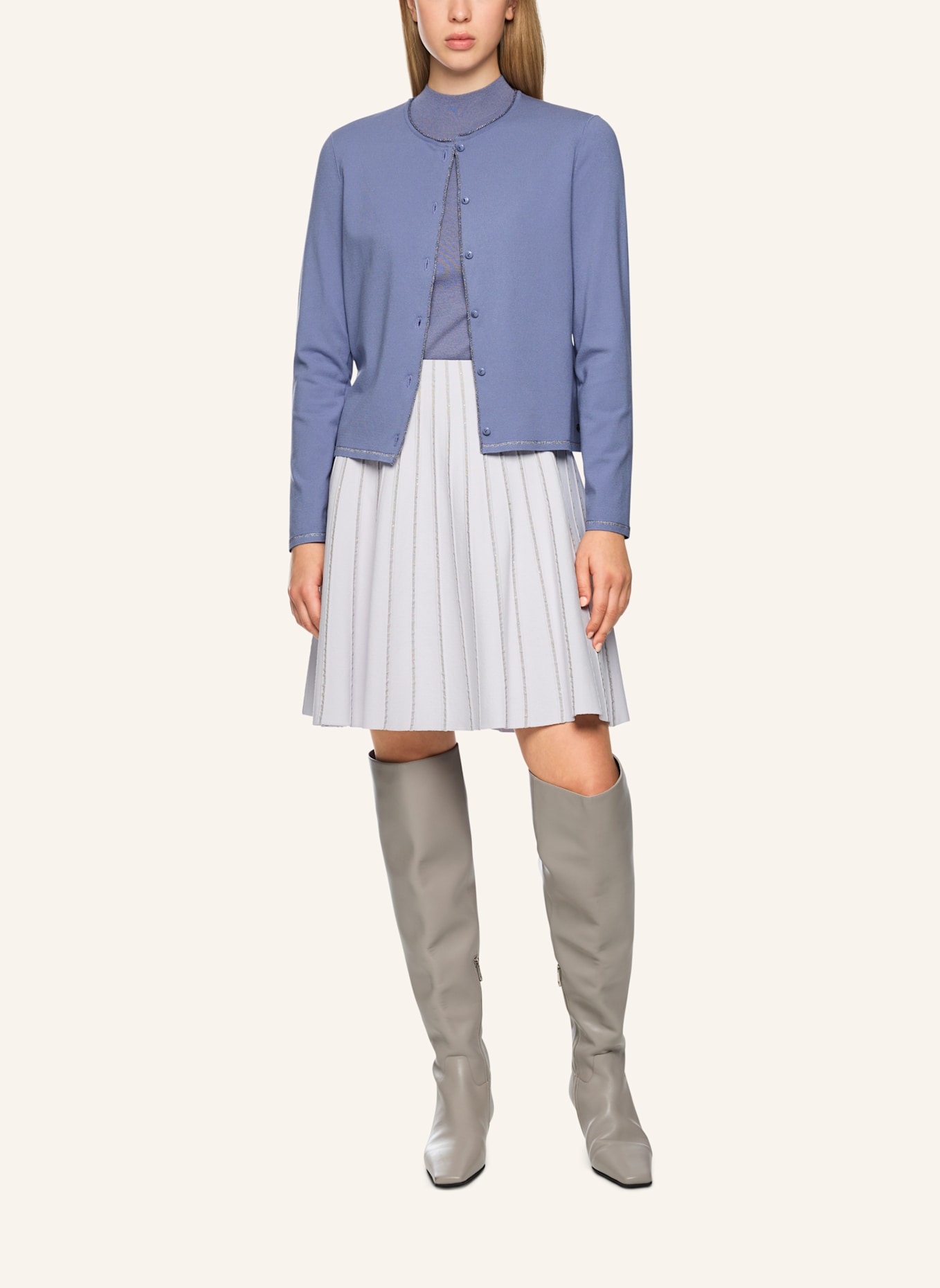 MARC CAIN Strickjacke mit Glitzergarn: LILA