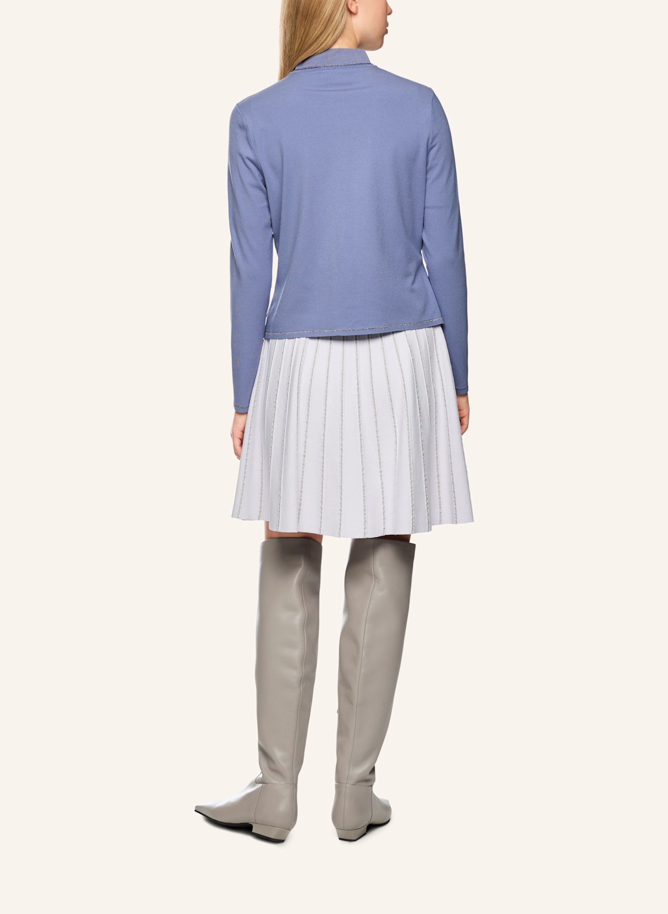 MARC CAIN Strickjacke mit Glitzergarn: LILA